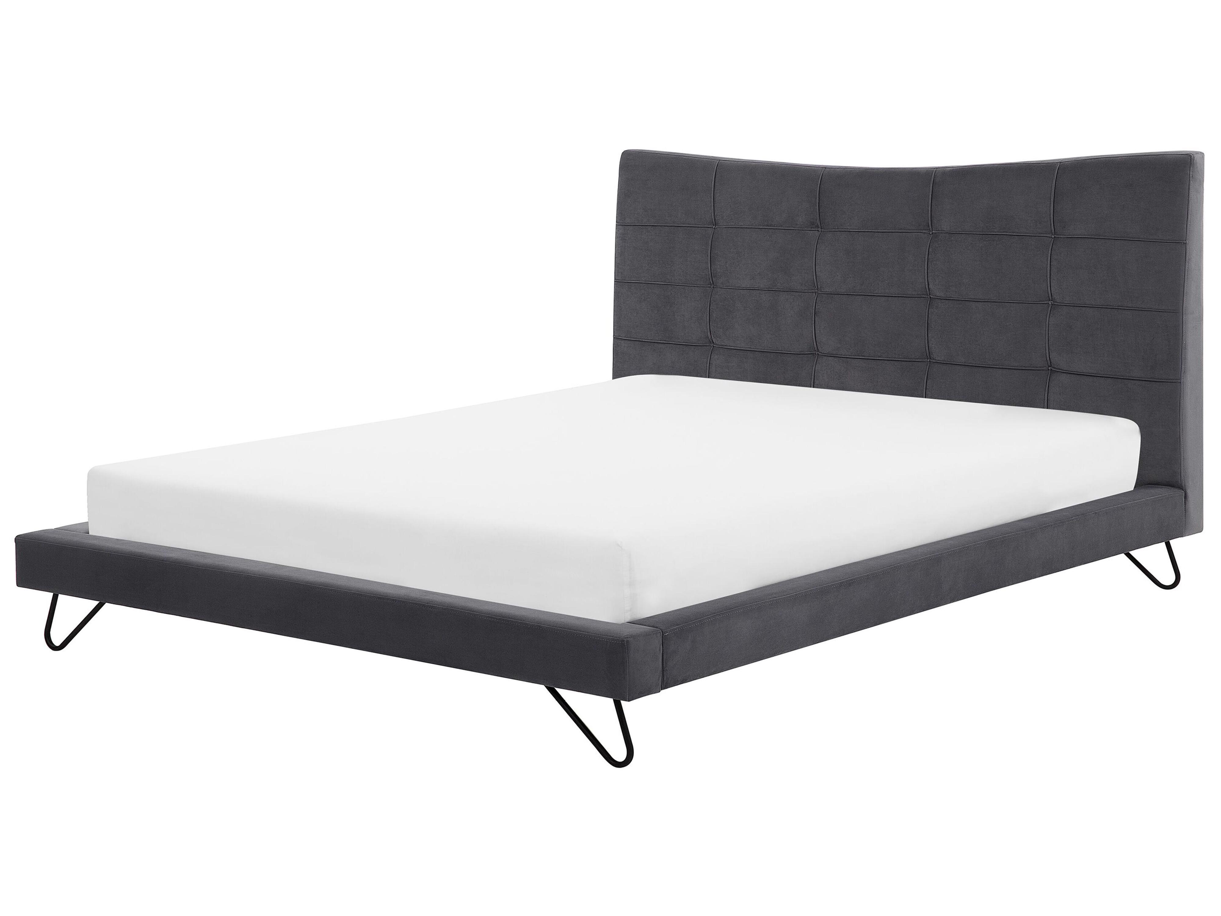 Bed Velvet LANNION 160 x 200 cm (EU King Size) Dark Grey