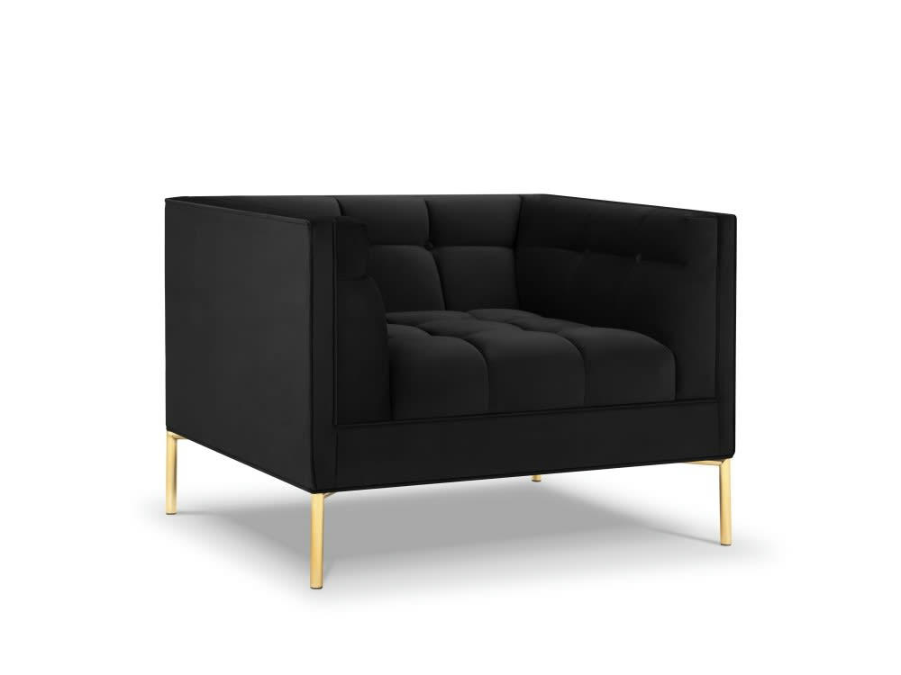 KAROO - Fauteuil velours noir