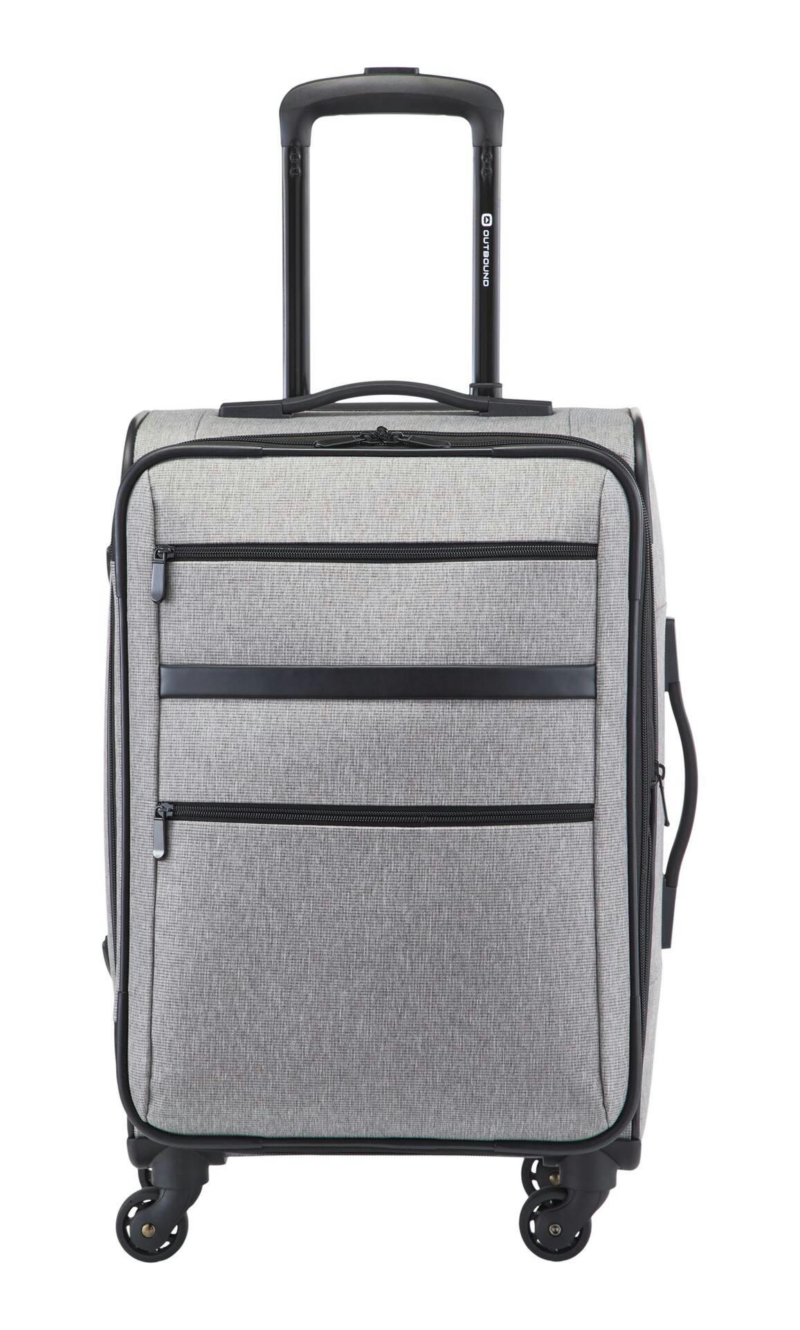 Outbound Softside Spinner Wheel Carry-On Travel Luggage Suitcase, Grey, 20-in