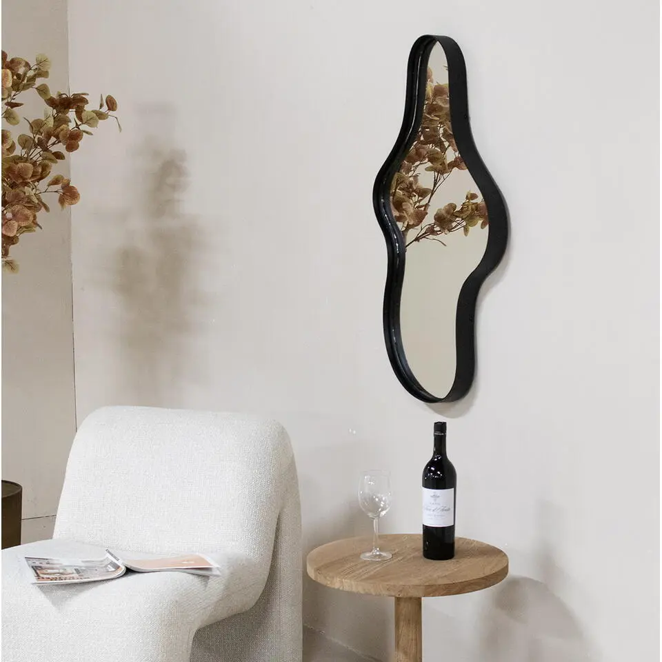 Spiegel Organisch - Zwart Metaal - 65x5x110cm - Dory