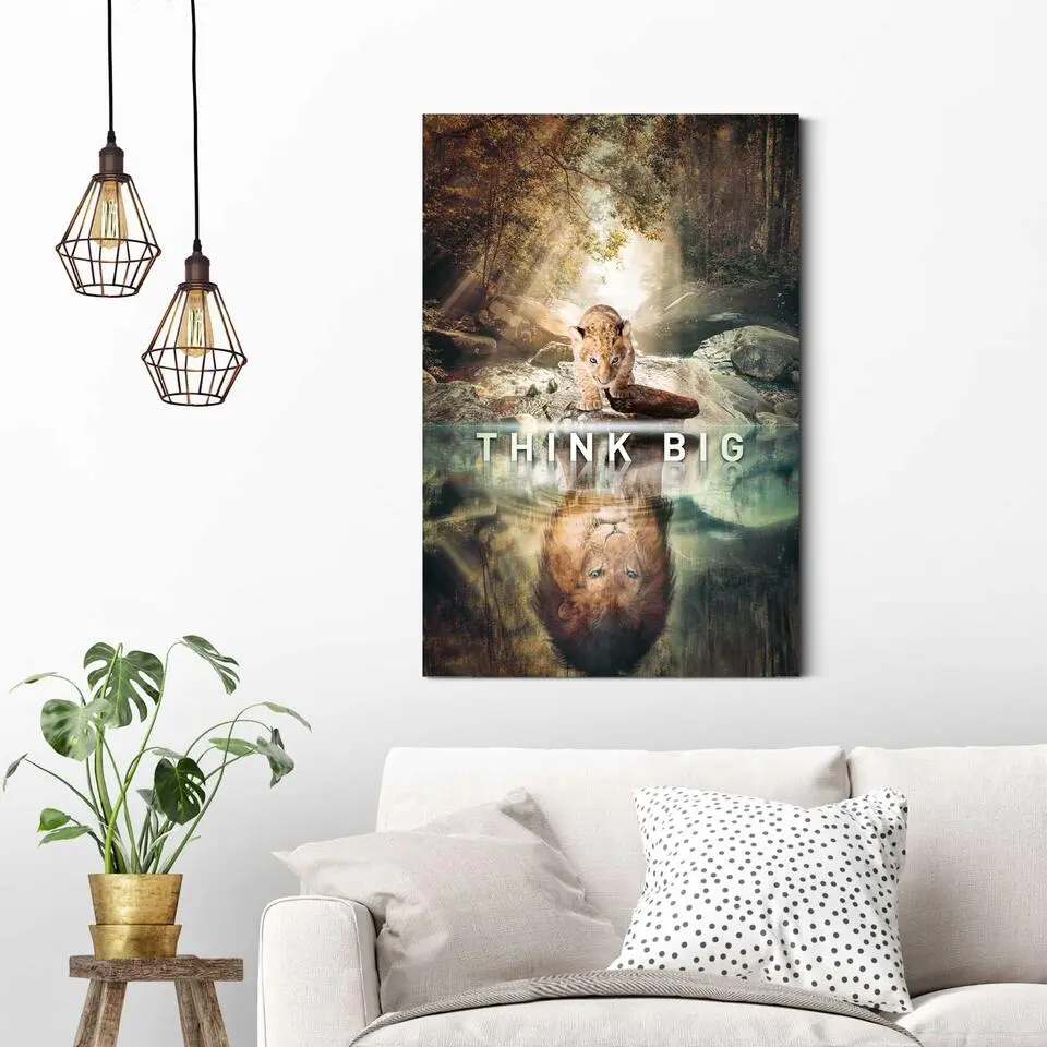 Schilderij Believe in yourself - 90 x 60 - Groen