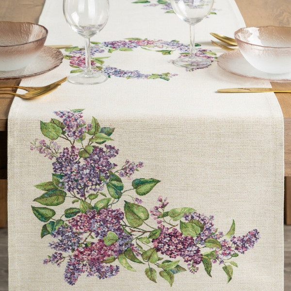 Bieżnik gobelinowy 1424/NAT 45x140 cm dekoracyjny beżowy świąteczny