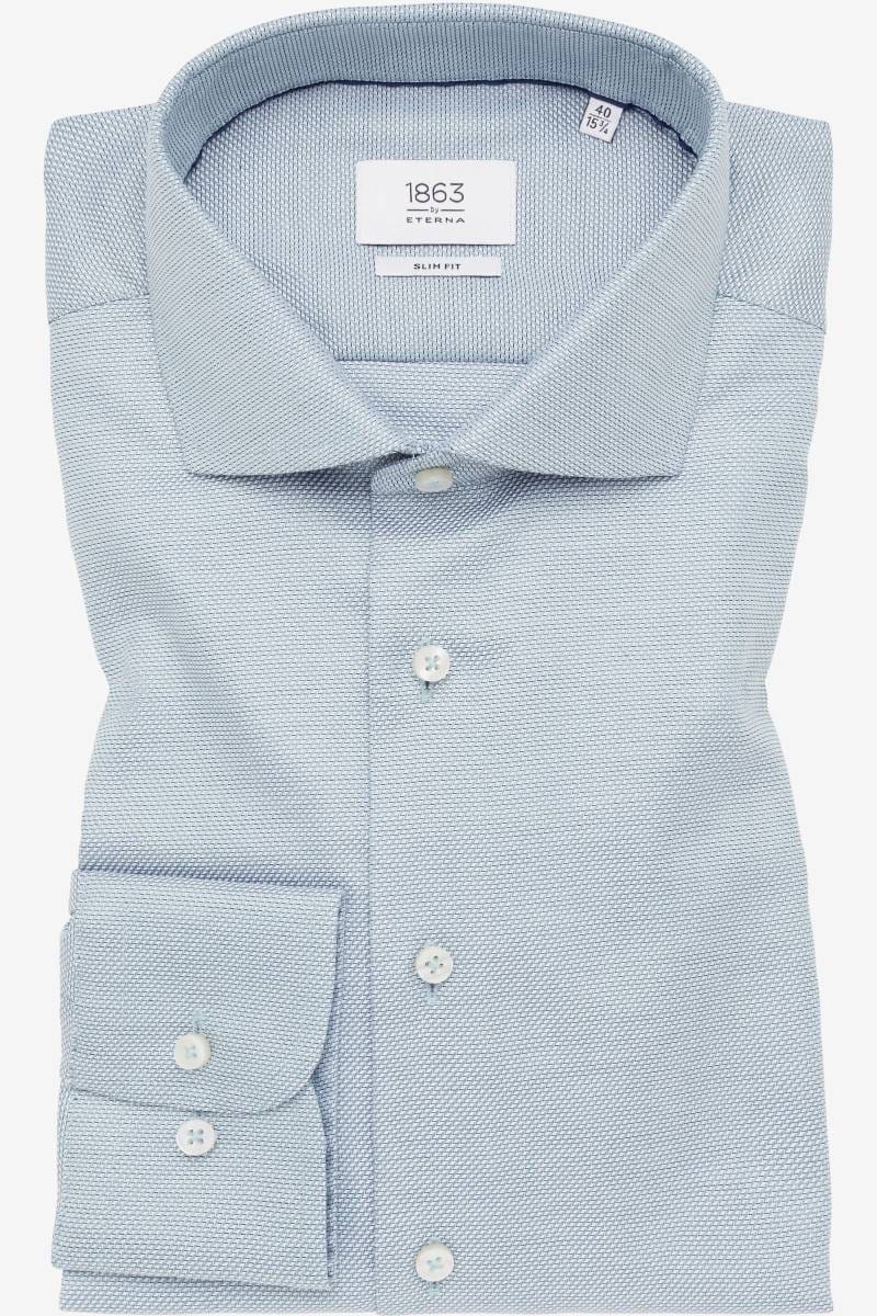 ETERNA 1863 Slim Fit Hemd hellgrün, Strukturiert
