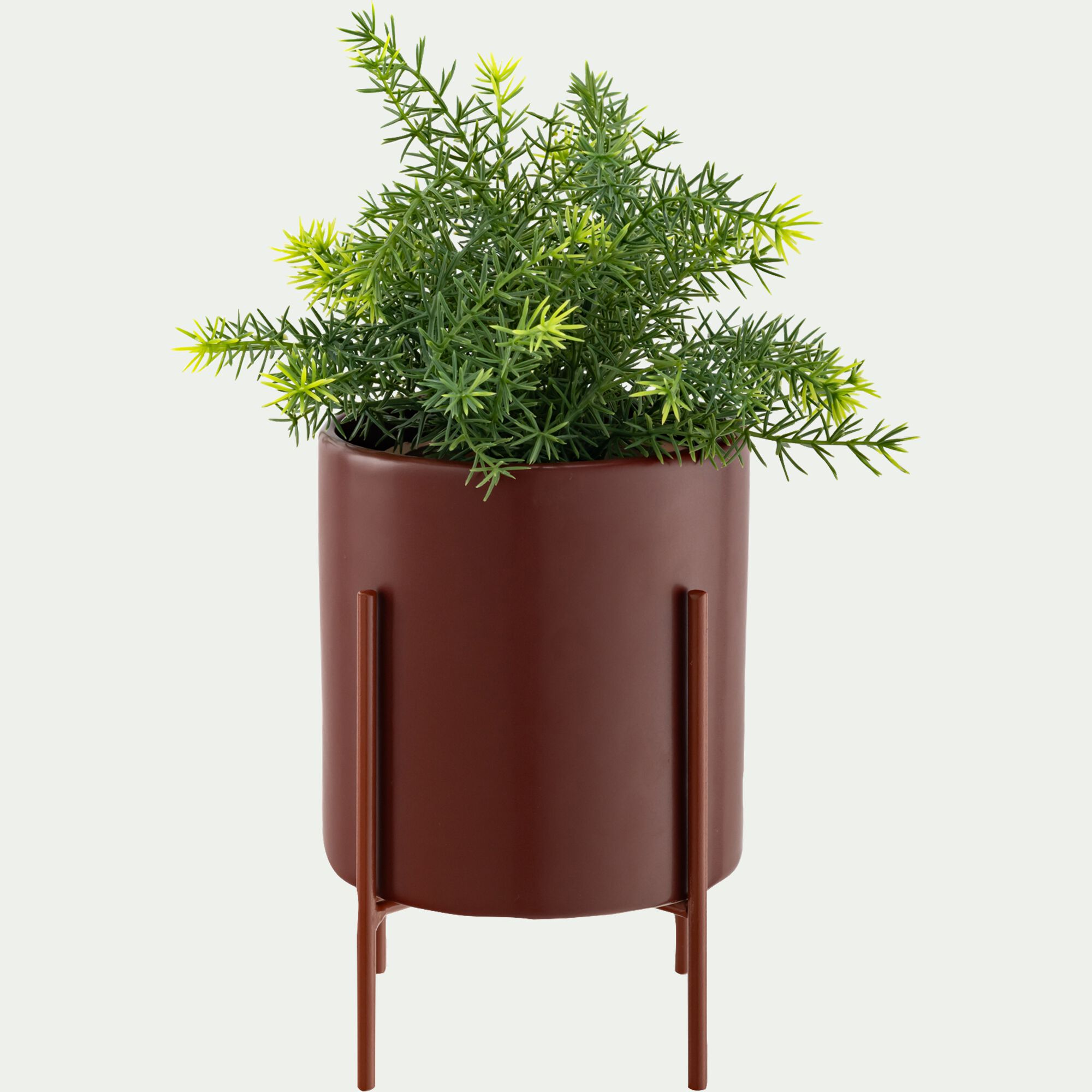 MIRAN - Cache-pot en dolomite D14,8xH20cm - marron
