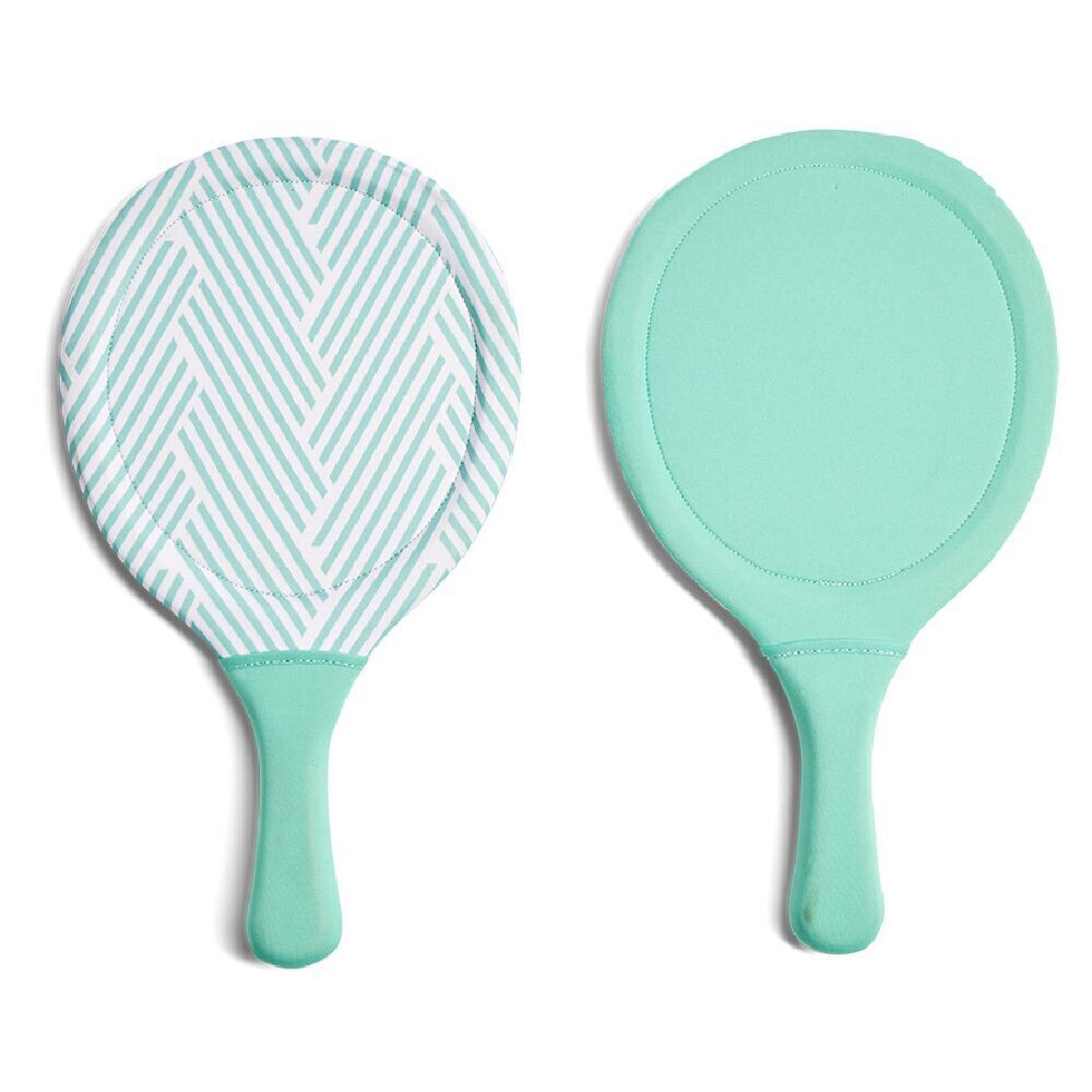 Raquette de plage x2   1 balle adulte plastique vert