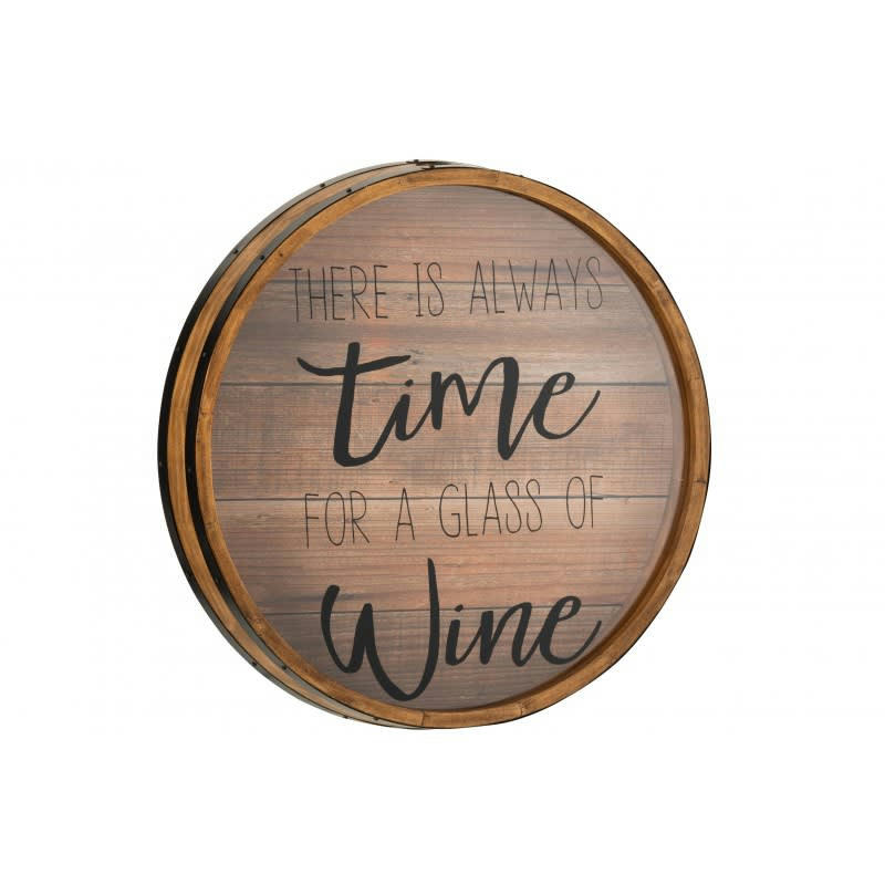 BOUCHONS DE LIÈGE - Cadre rond vin verre et bois naturel D47,5cm