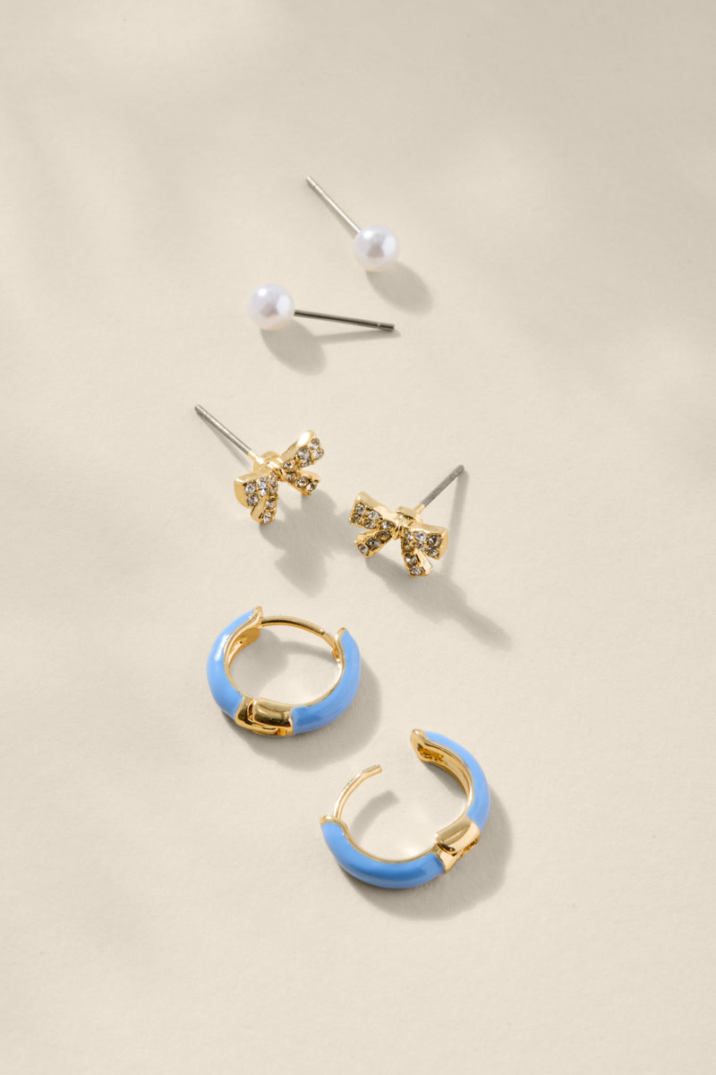 Ines Enamel Hoop Earring Set