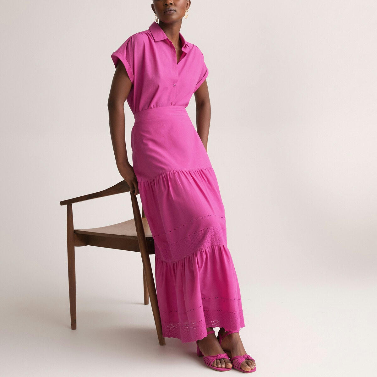 Blouse broderie anglaise, manches courtes