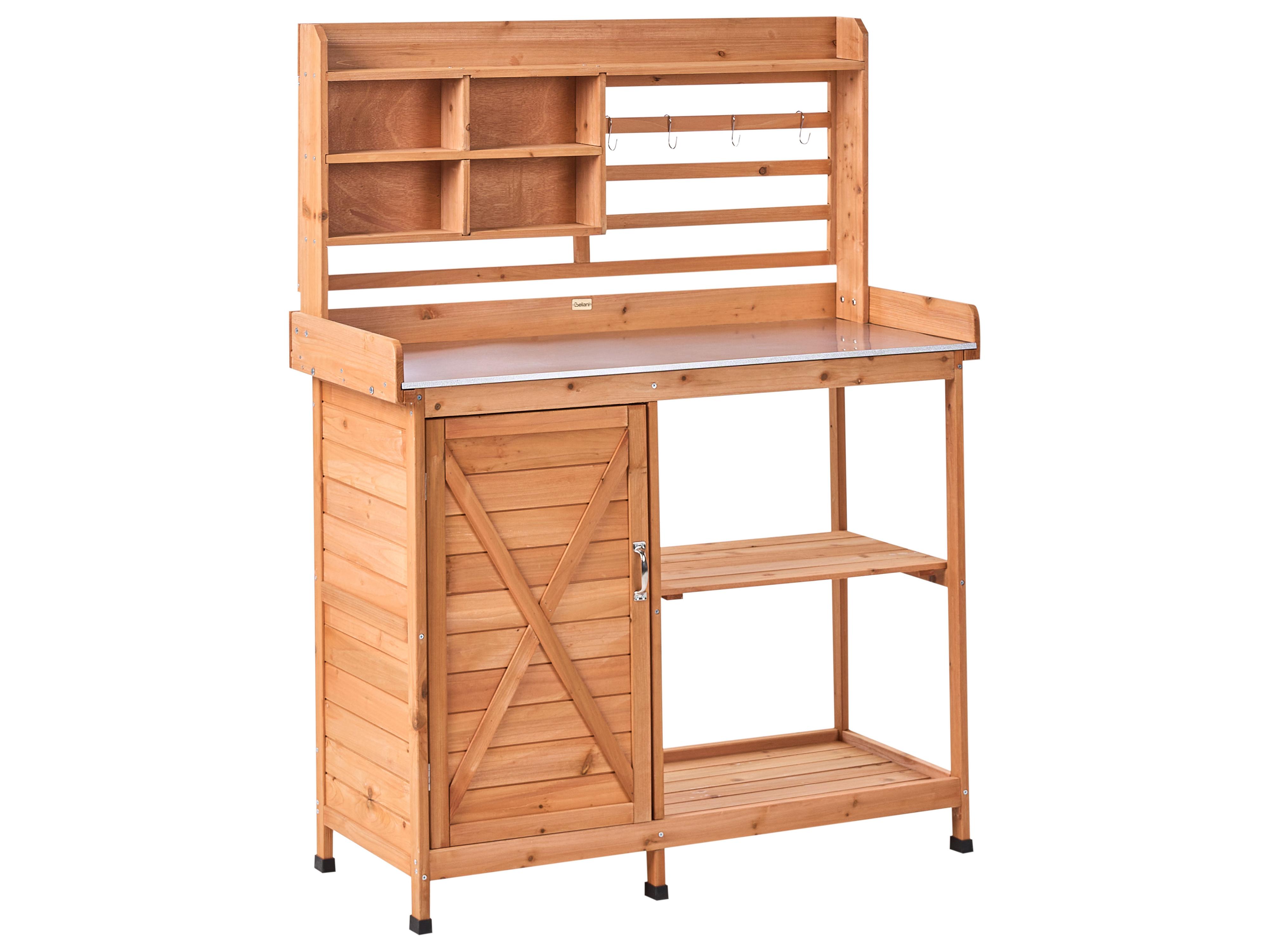 Potting Bench MELDOLA Fir Wood 149 cm 113 cm Light Brown