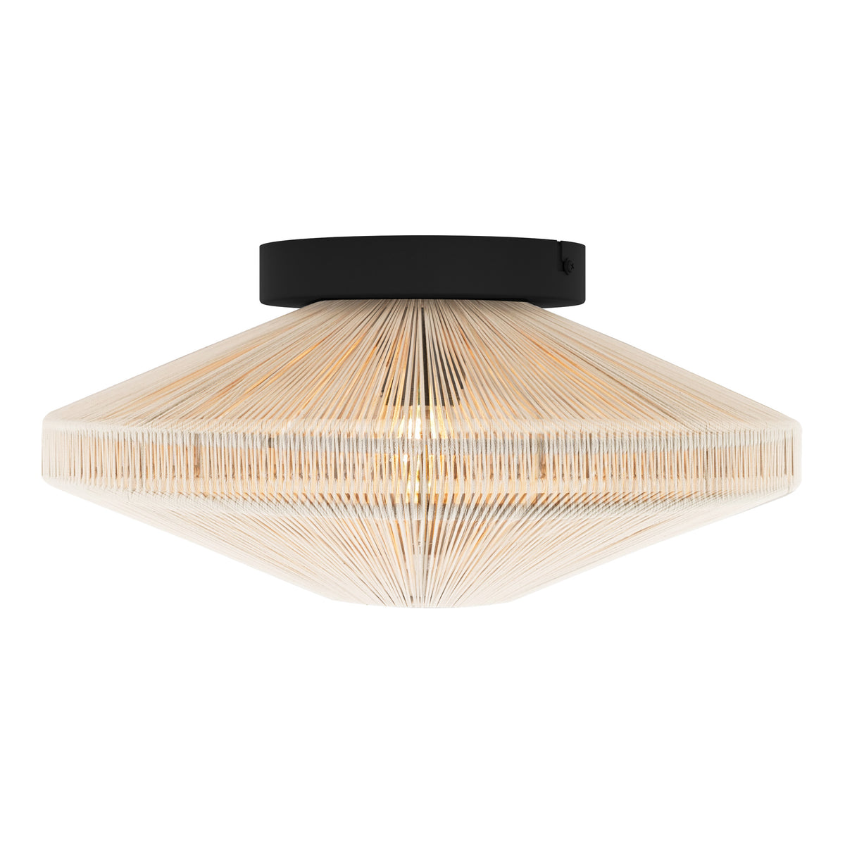 EGLO plafondlamp Midsumer - e27 - ø 38 cm - zwart/crème - textiel