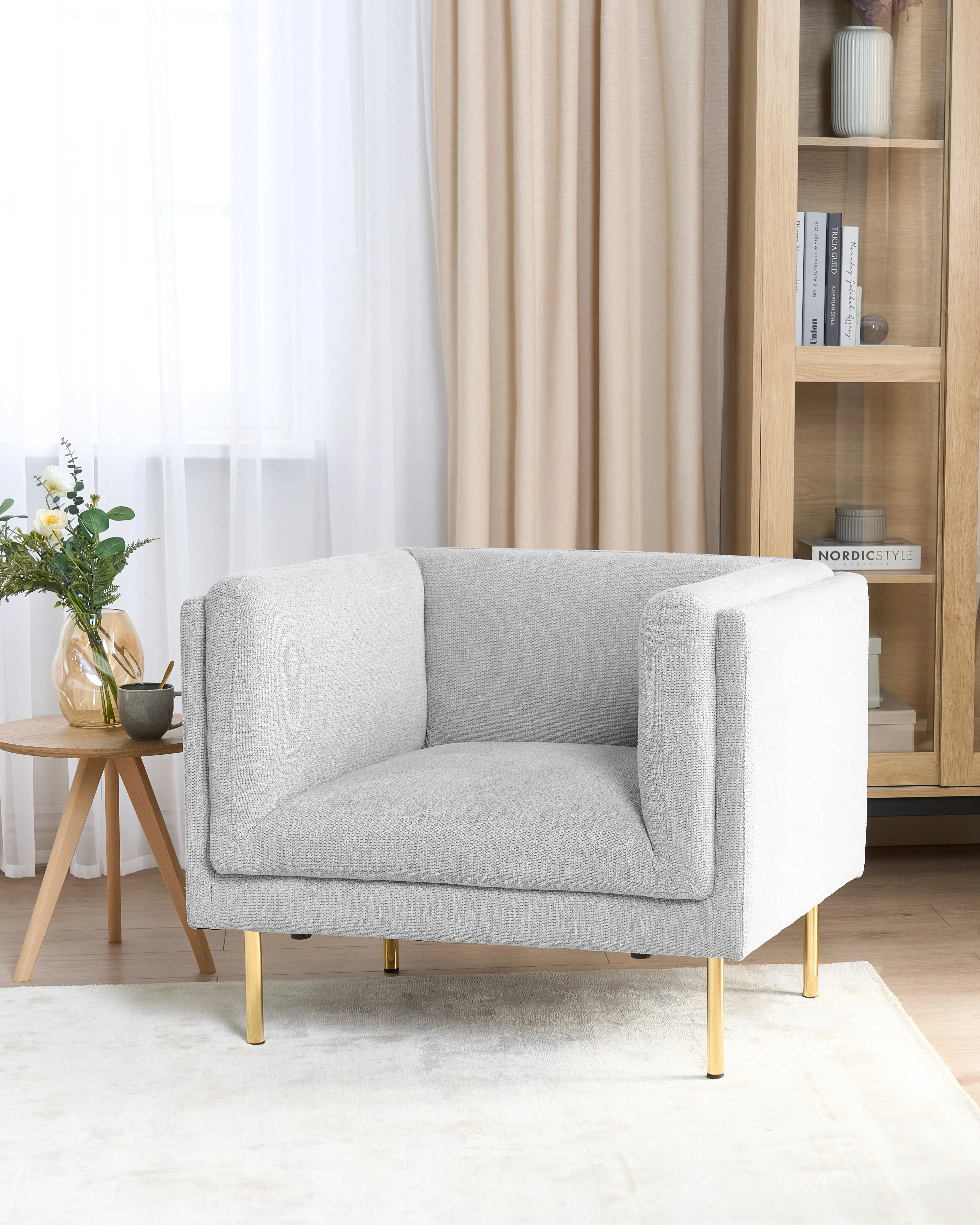 Armchair MOEN Fabric Light Grey
