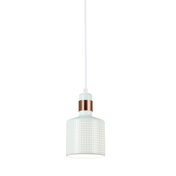 Lampa wisząca biało-miedziana Restenza 1xE27x40W wym: 100x12x12 cm Italux