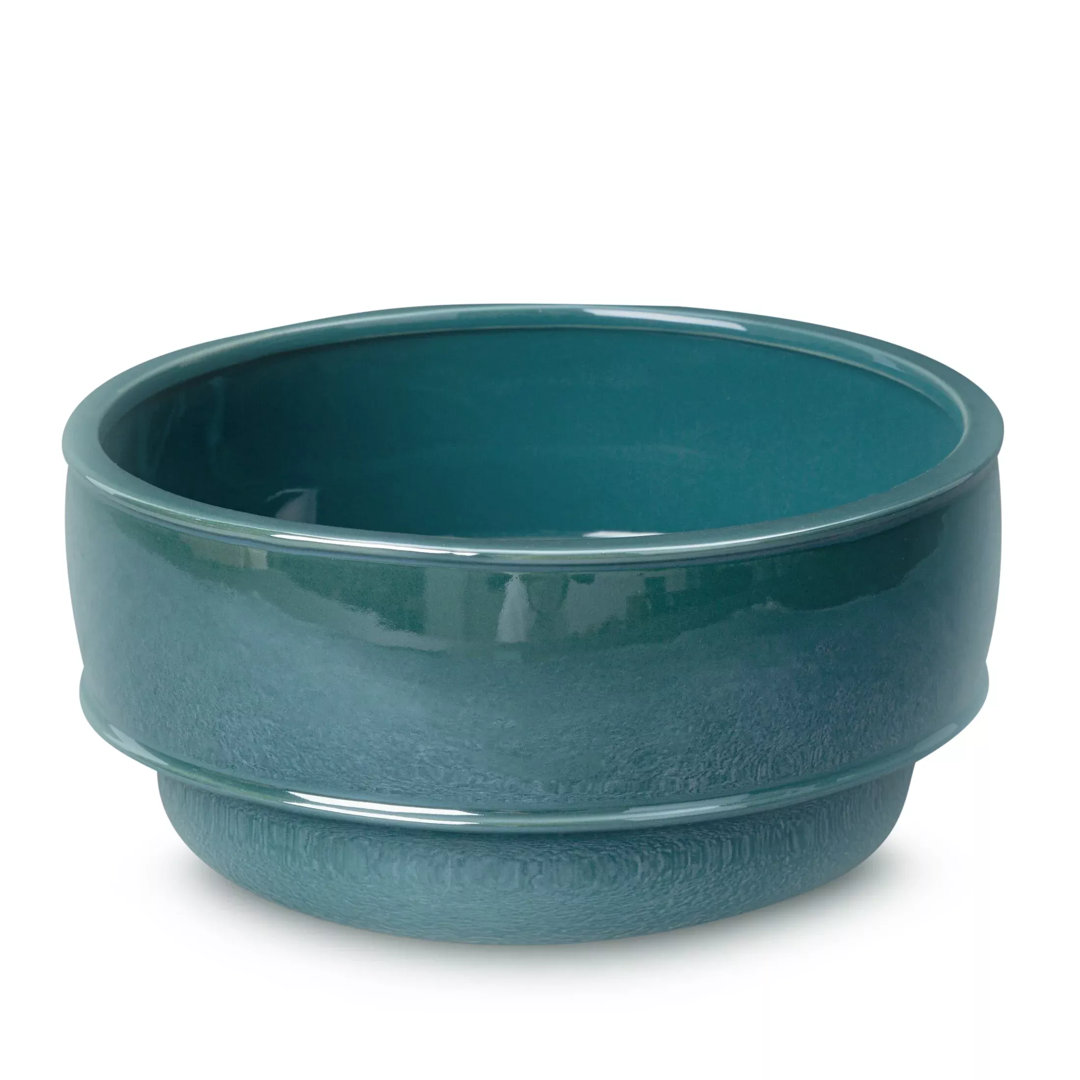 Misa ceramiczna dekoracyjna turkusowaz perłowym połyskiem średnica 20x10 cm SIMONA