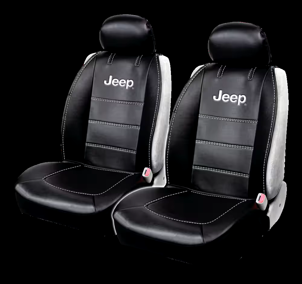 Jeep Sideless Vinyl Seat Cover, Black, 2-pk