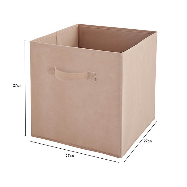 Lot de 6 paniers pliables en tissu rose 27 x 27 x 27 cm
