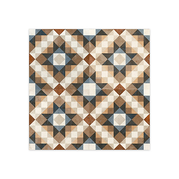 Carrelage Vintage effet Carreau ciment Multicolore Tyre 45x45x0,95 cm Trevora - Sol et mur intérieur (vendu par carton de 1 m²) -