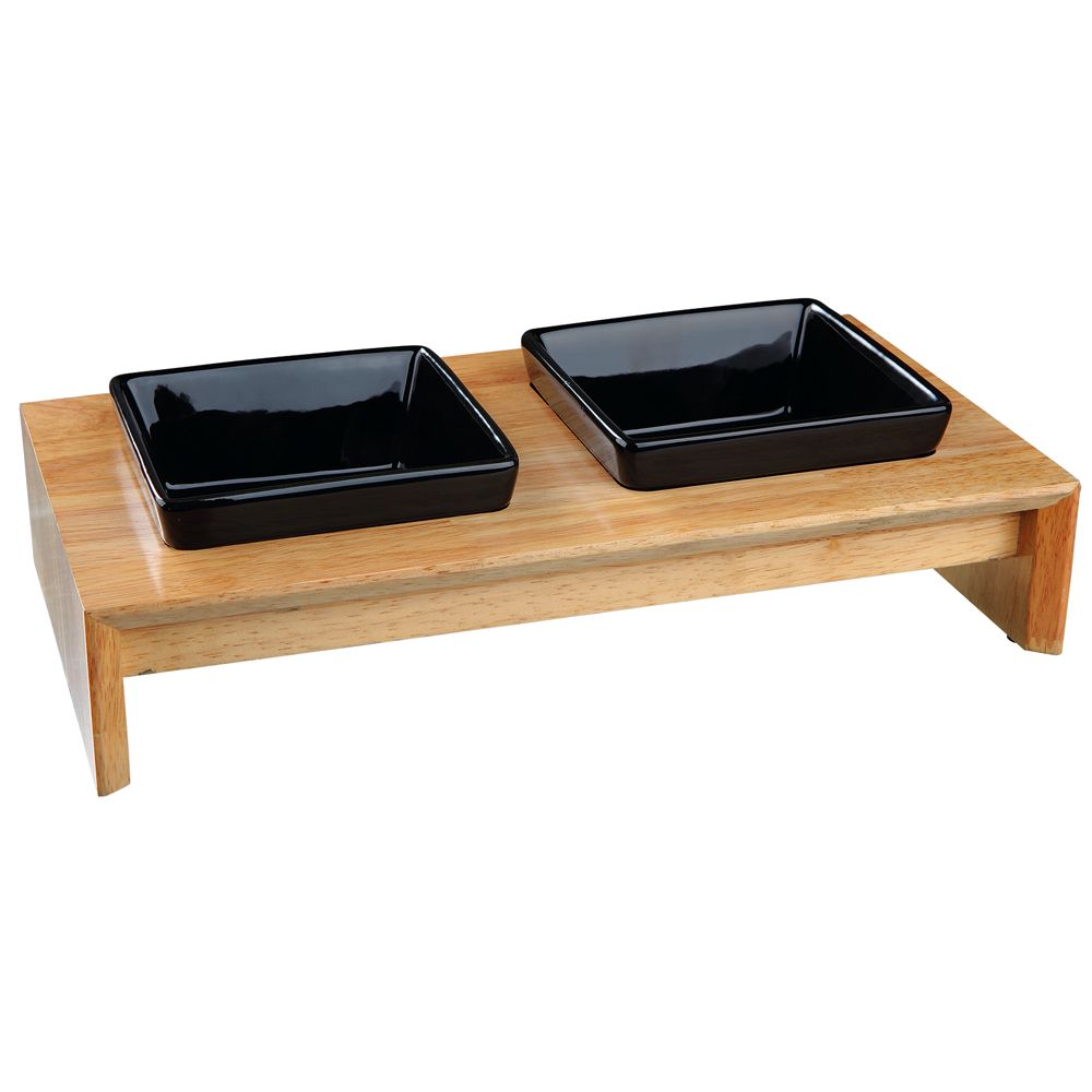 Trixie Ceramic & Wood Feeding Bowl Set