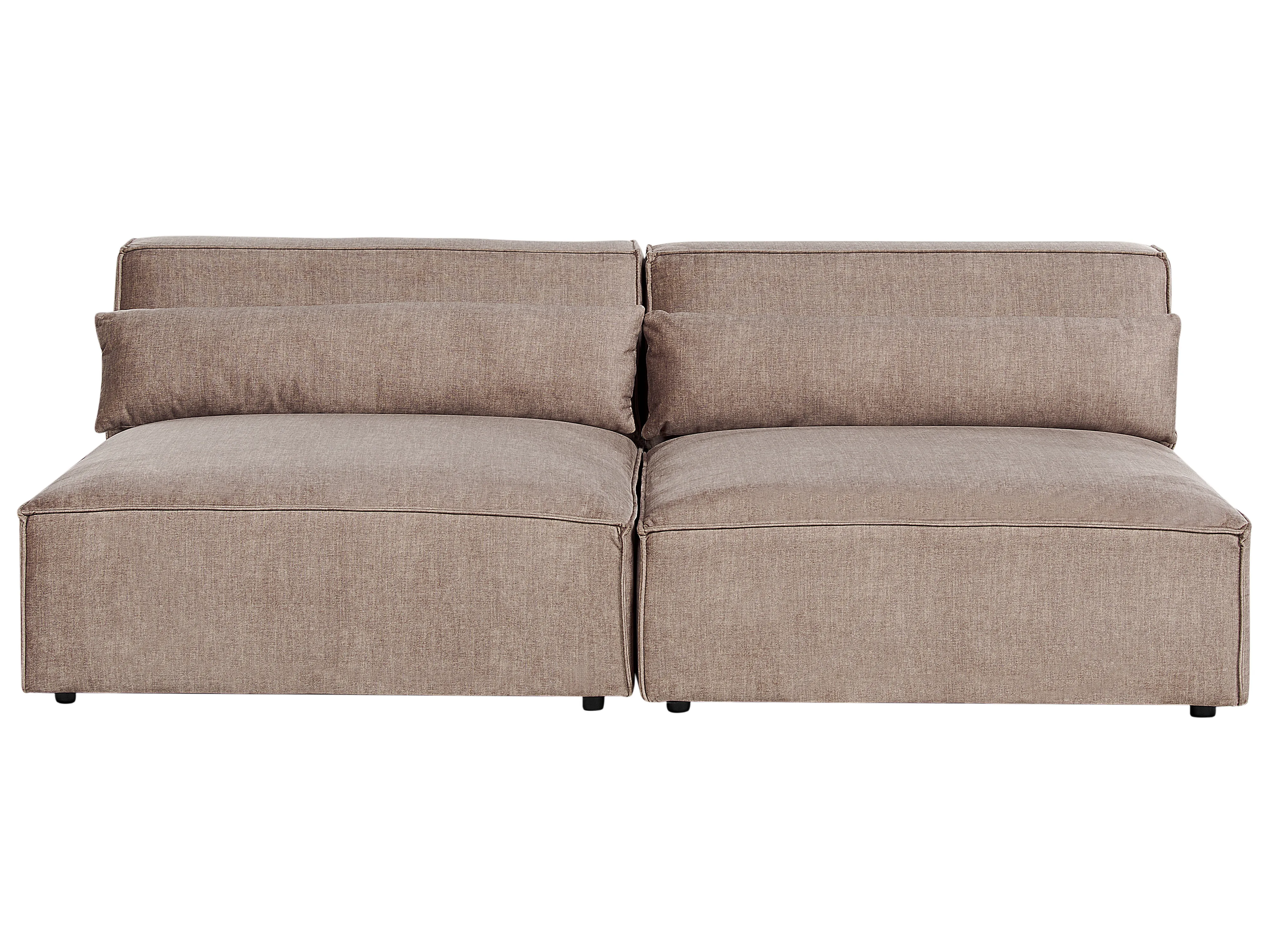 Ottoman HELLNAR Fabric Light Brown