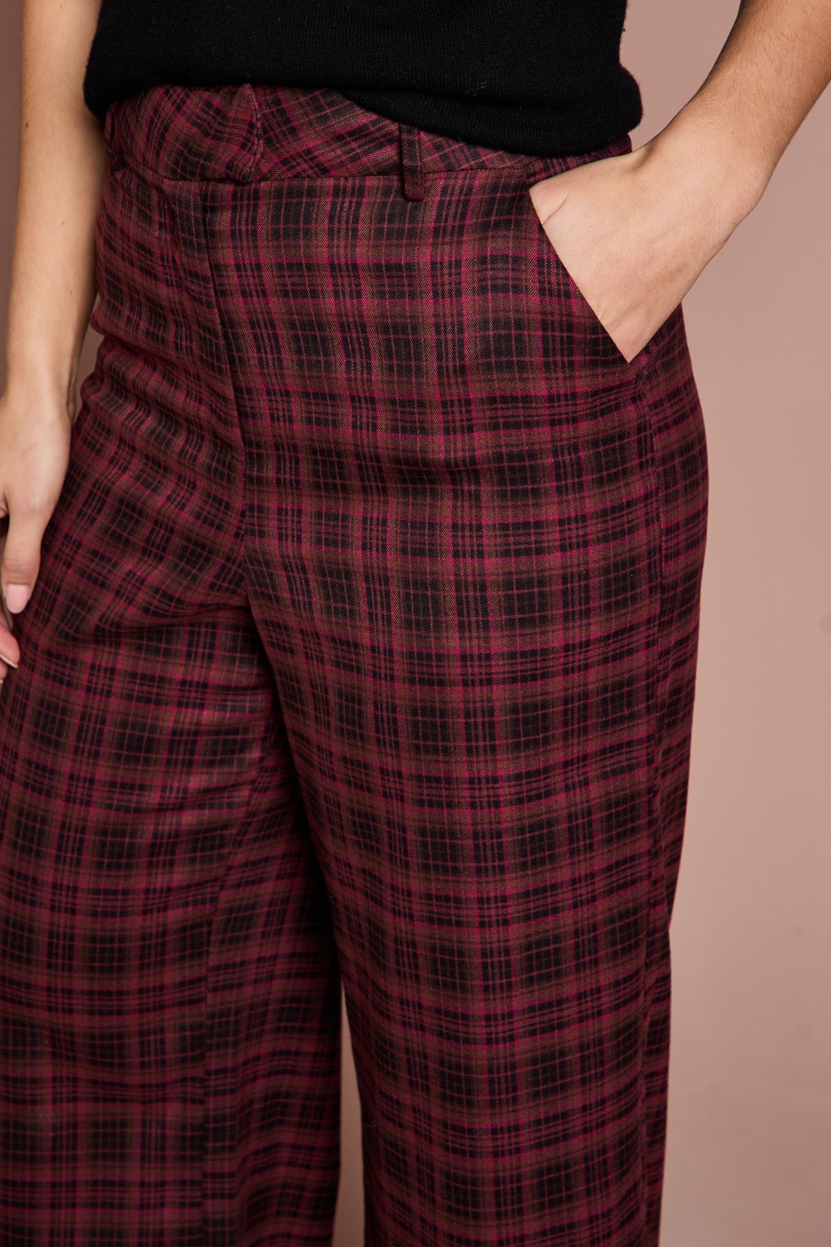 Coast Lisa Tan Premium Formal Check Trouser