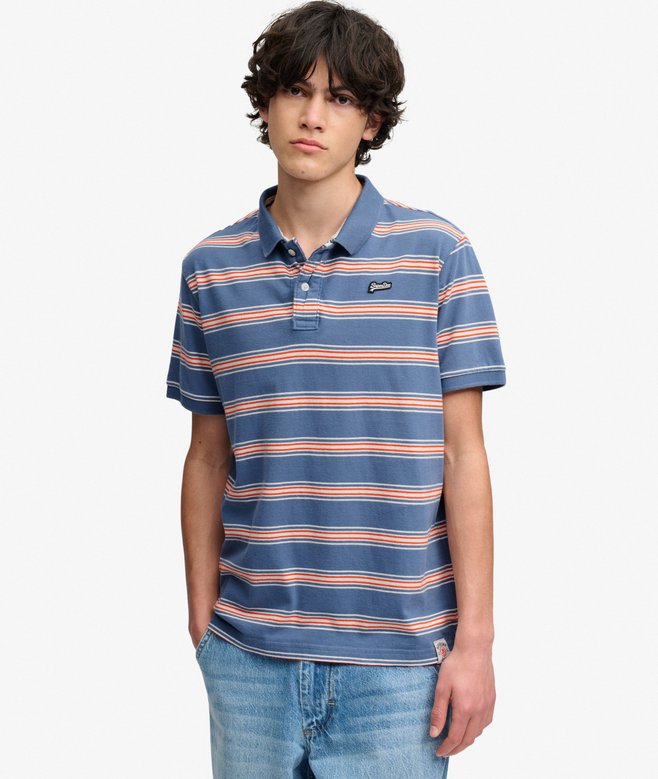 Vintage Stripe Jersey Polo Shirt