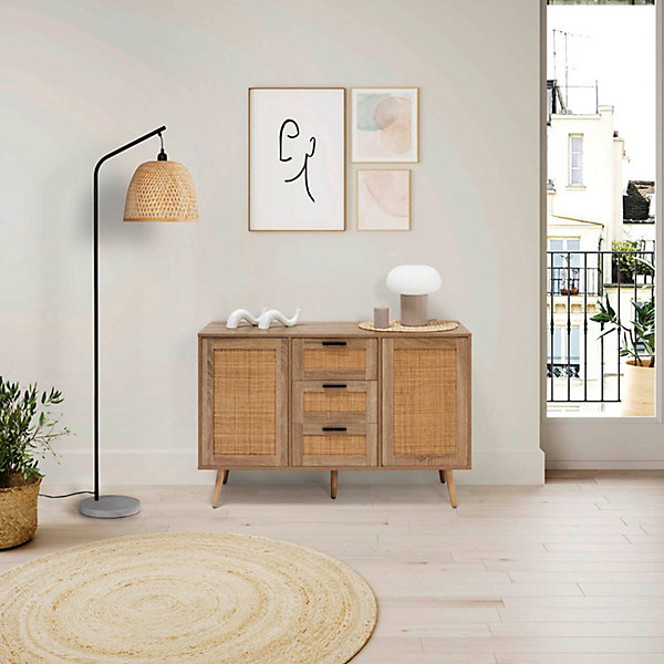 Lampadaire Umiko en bambou, hauteur 156 cm