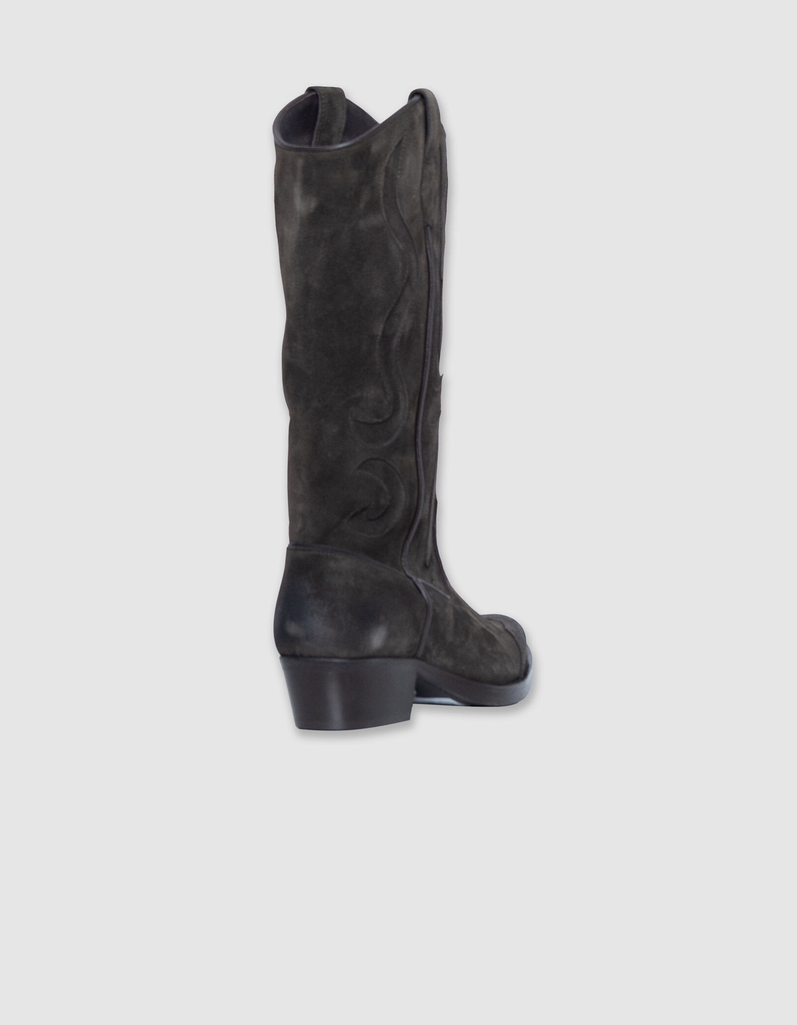 Bottes santiags marron cuir velours Femme