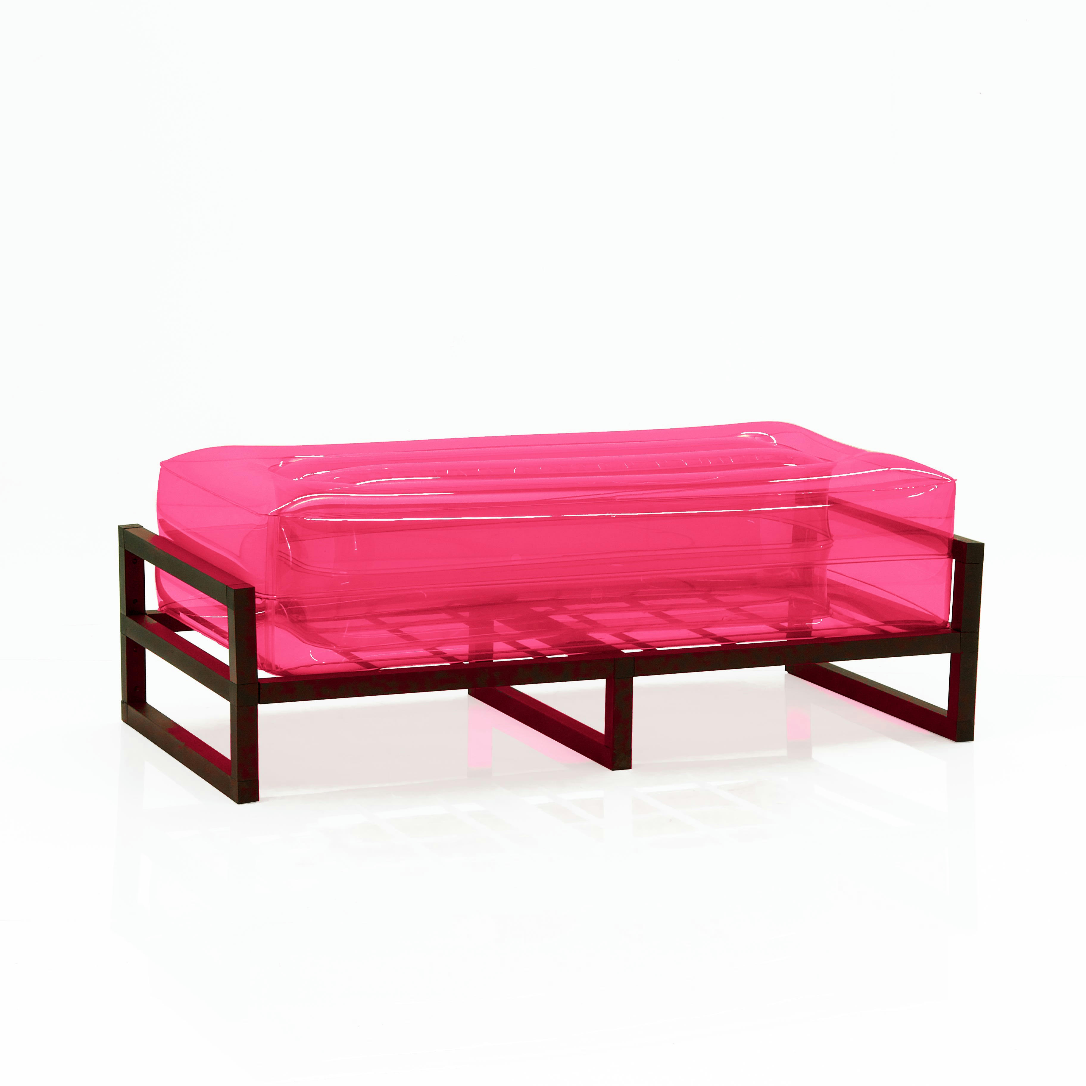 YOMI - Banc design tpu rose cadre en aluminium