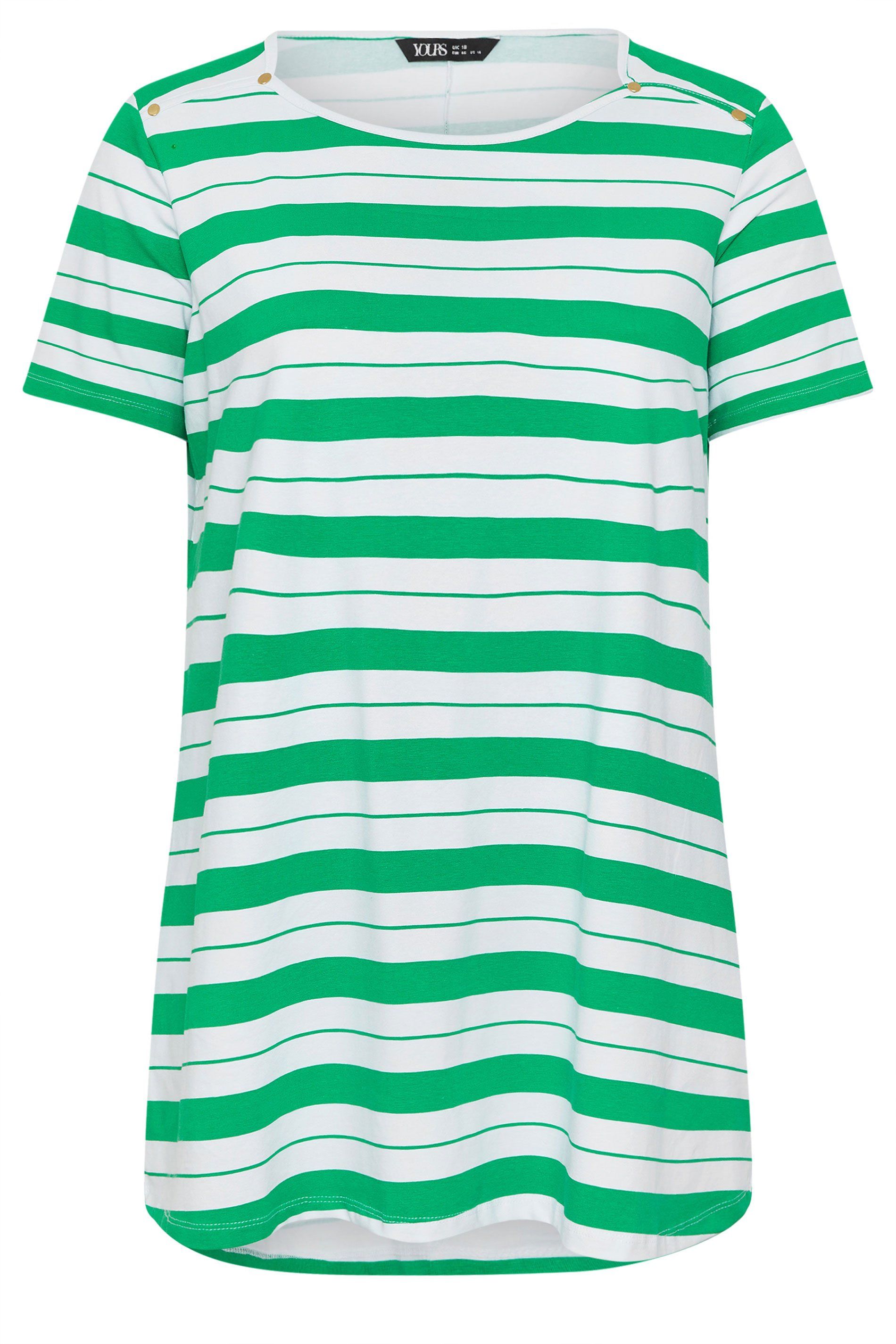 Yours Stripe Stud Detail T-Shirt