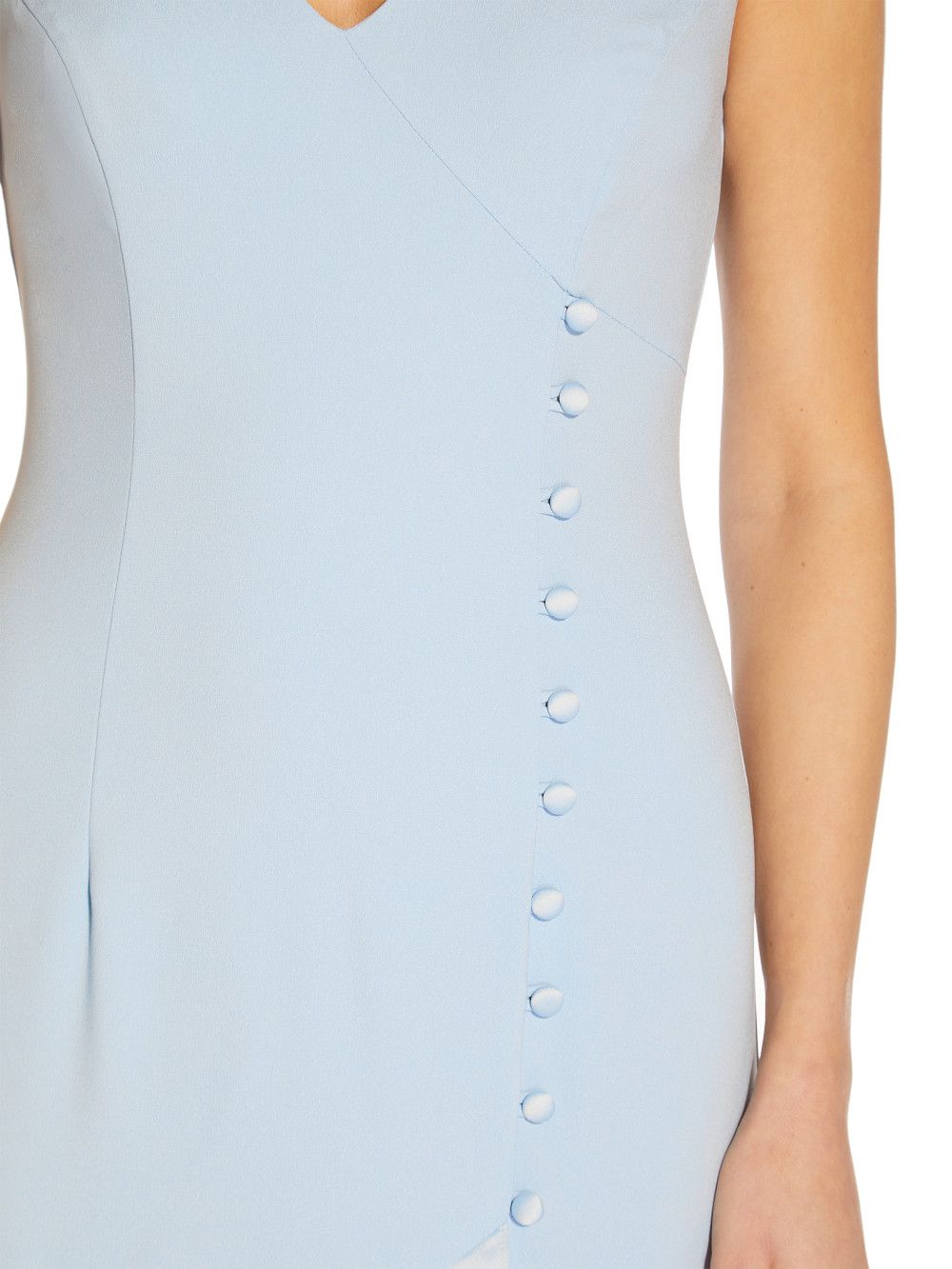 Adrianna Papell Satin Crepe Button Midi Dress