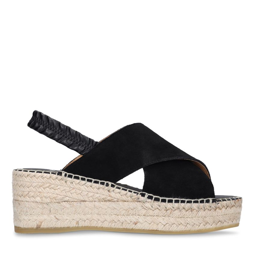 Manfield Zwarte suède sleehakken