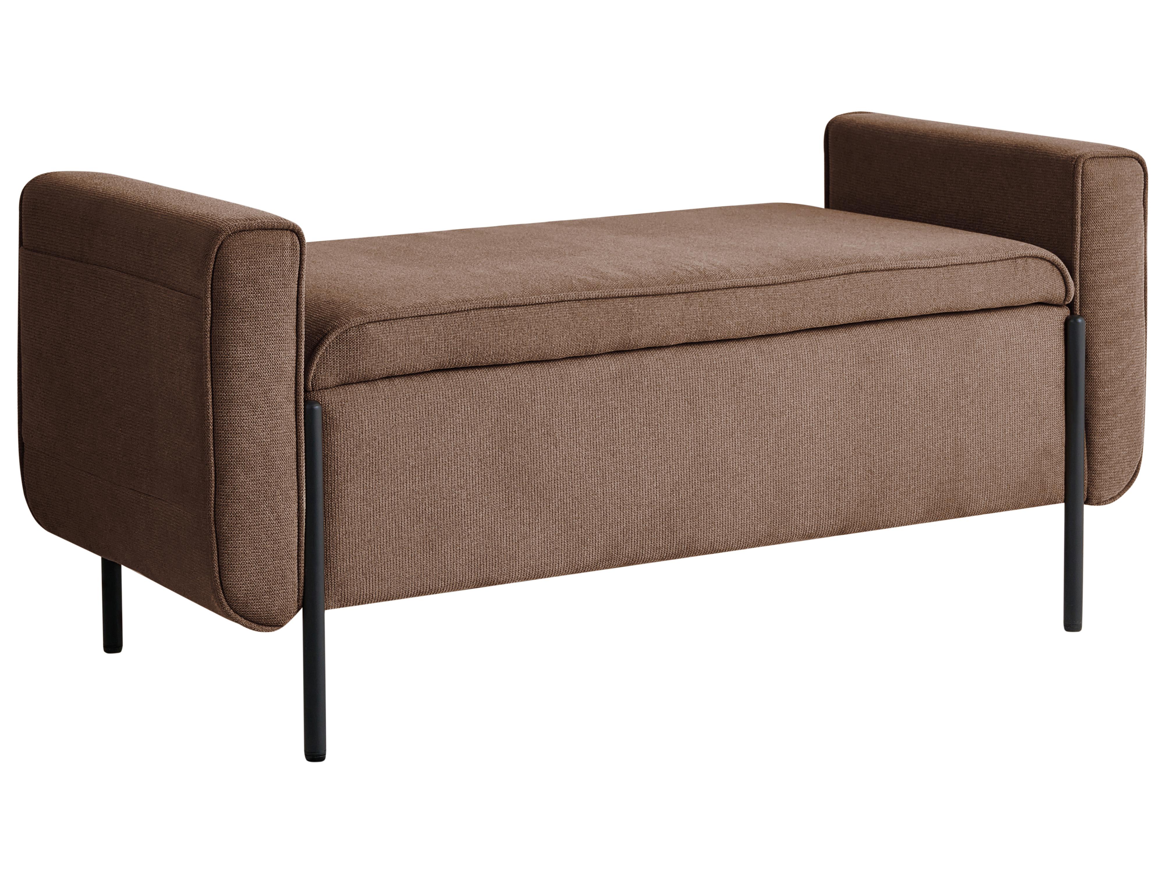 Upholstered Storage Bench LEWES Fabric Brown