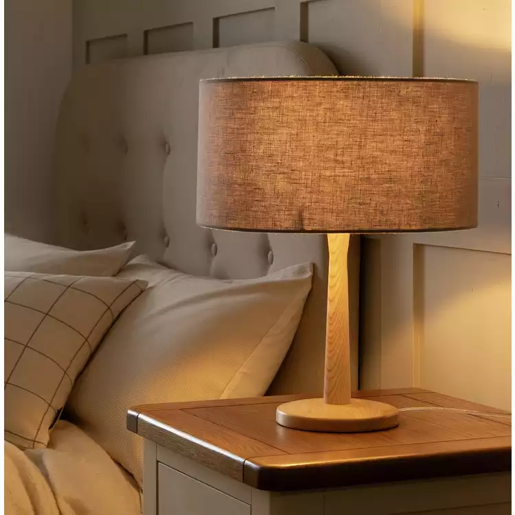 Habitat Grey Linen Easy Fit Lampshade - 35cm