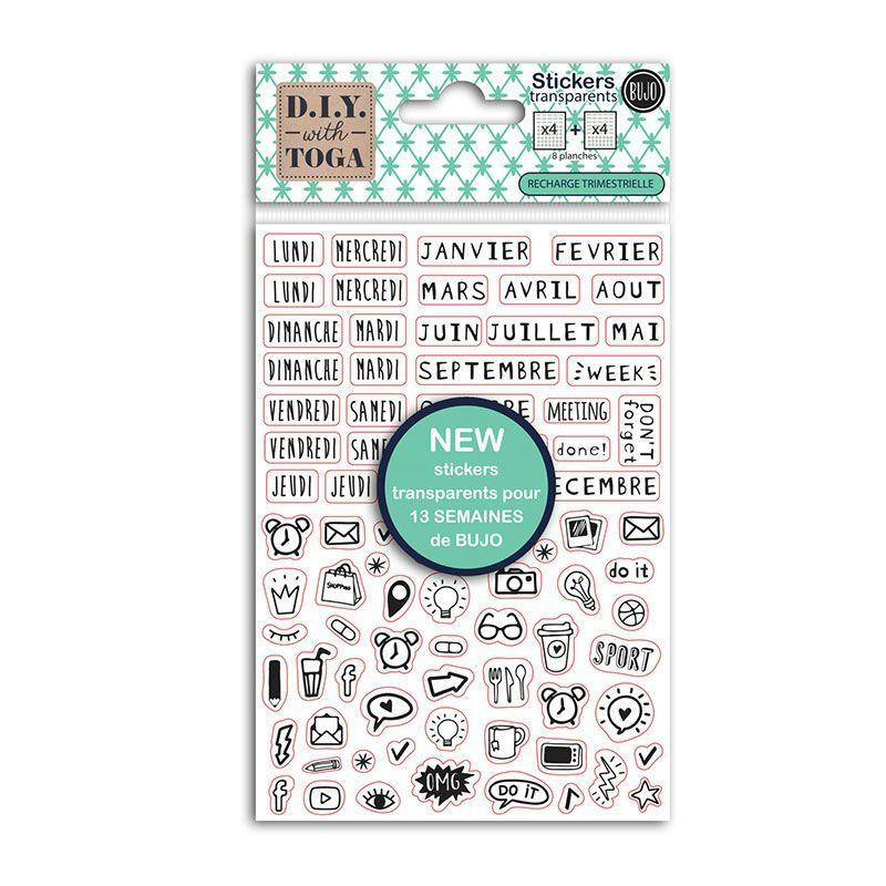 BULLET - Stickers bullet journal noirs transparents