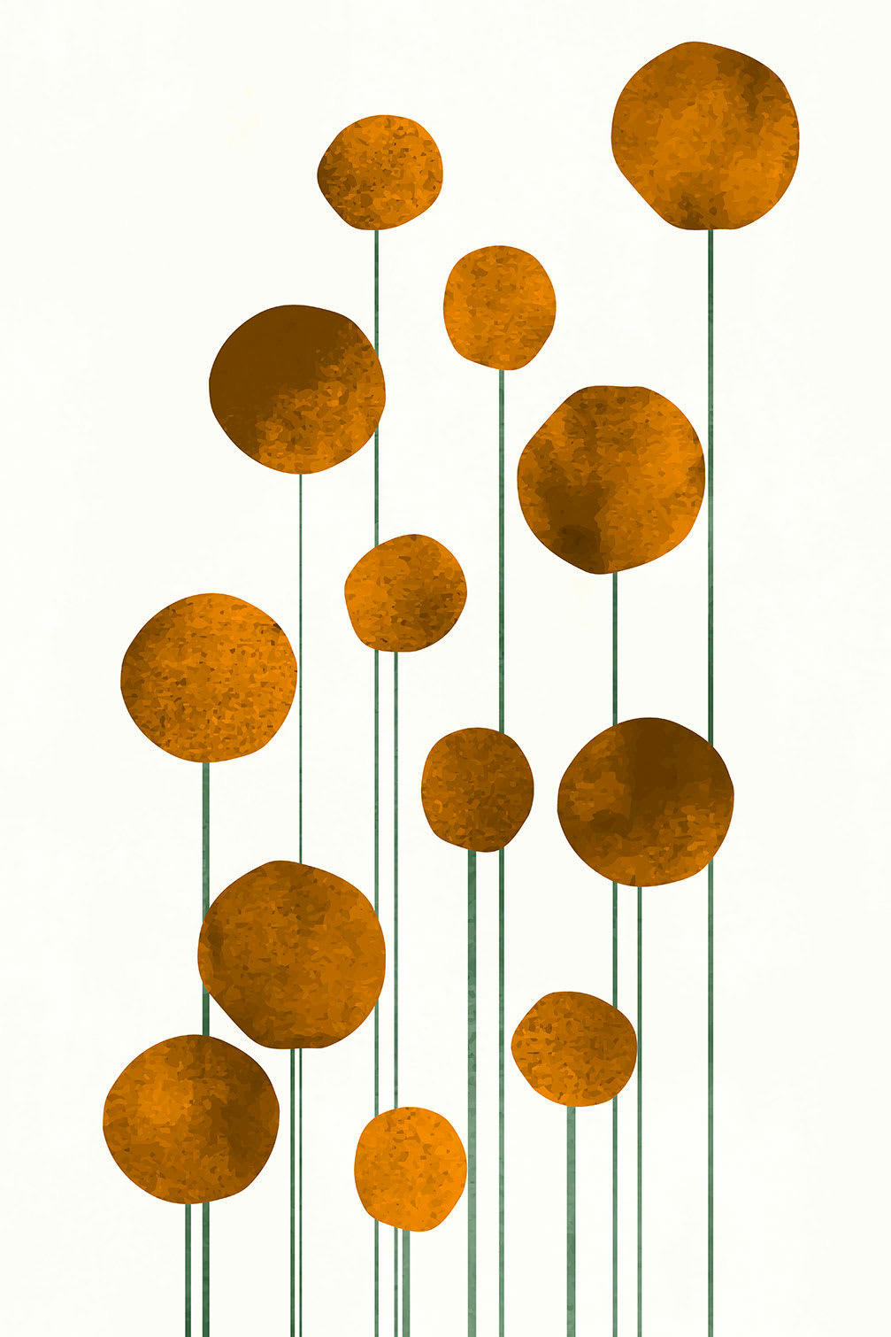 - Tableau Fleurs d'eau dorées imprimé sur toile 40x60cm
