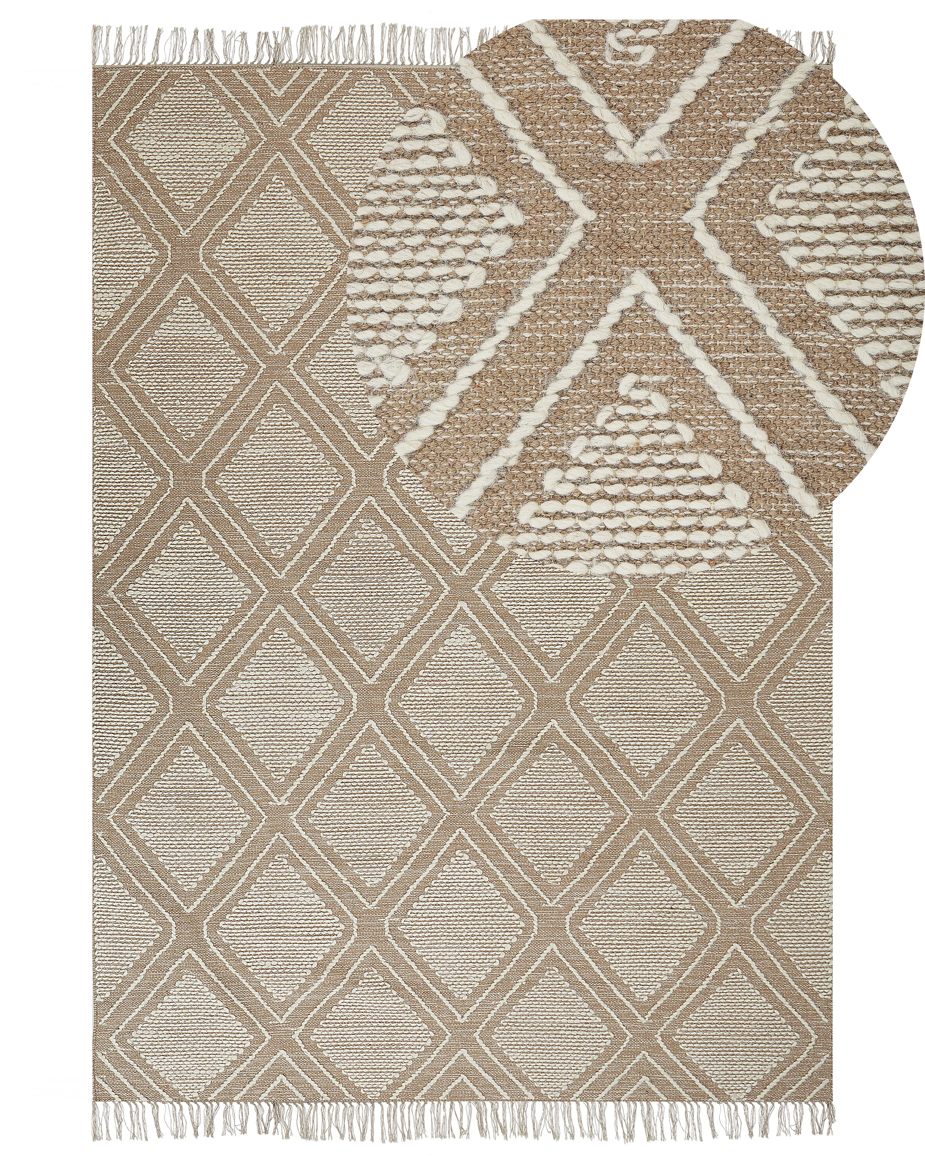 Rug KACEM Beige 140 x 200 cm Cotton