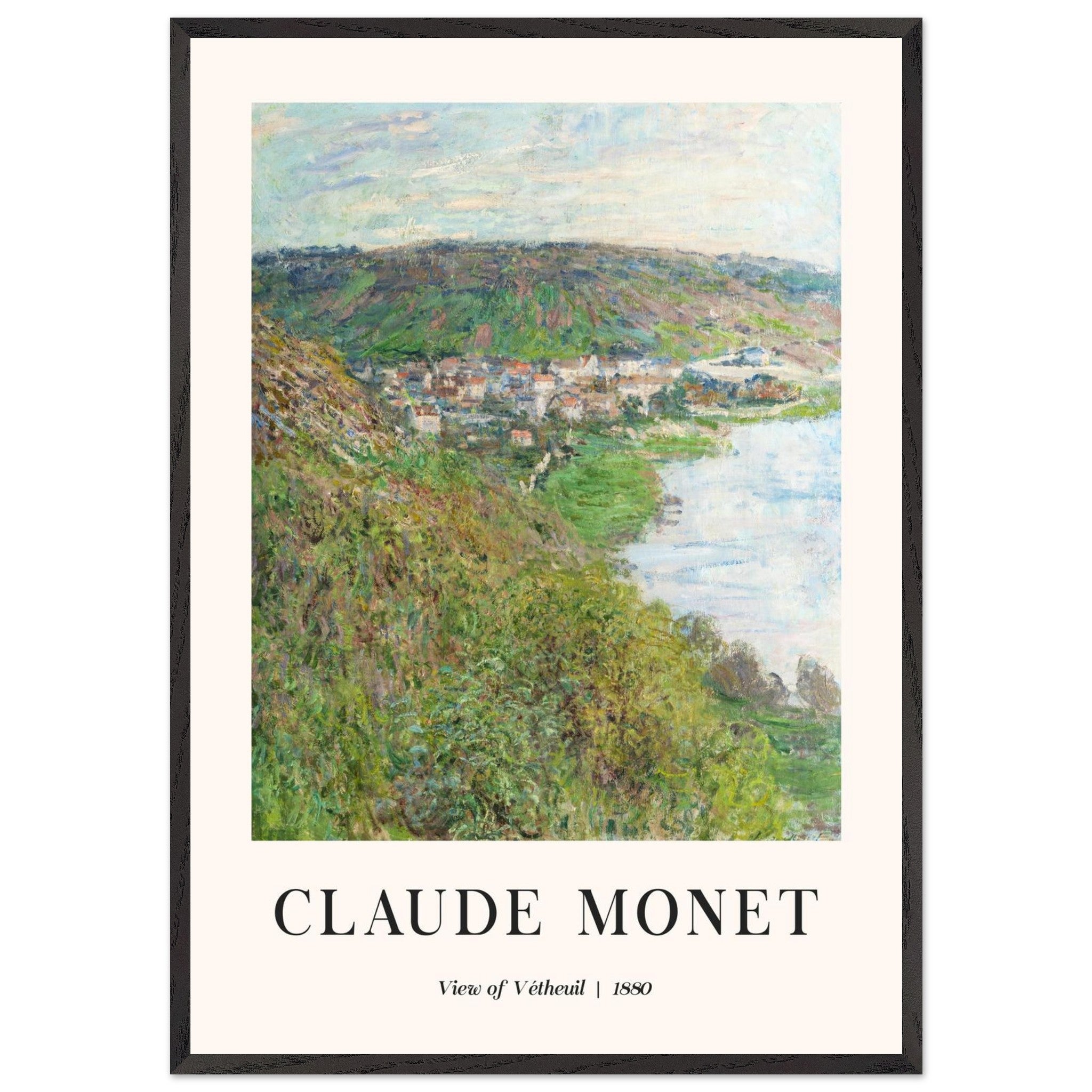 Artfulprints Poster met Lijst Claude Monet - View of Vétheuil  - 70x100 cm - Groen