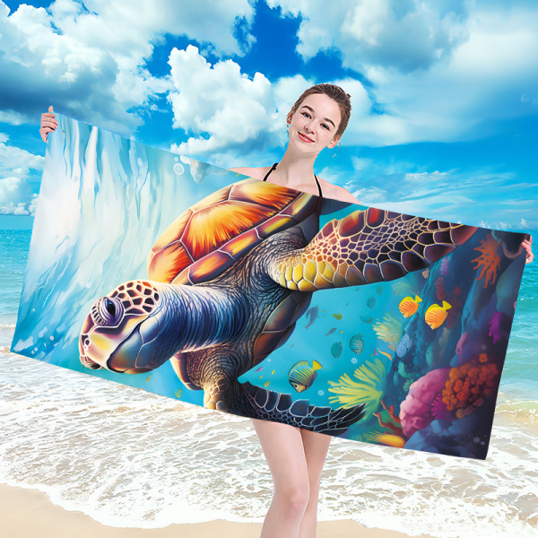 Ręcznik kąpielowy plażowy 100x180 Żółw Wodny