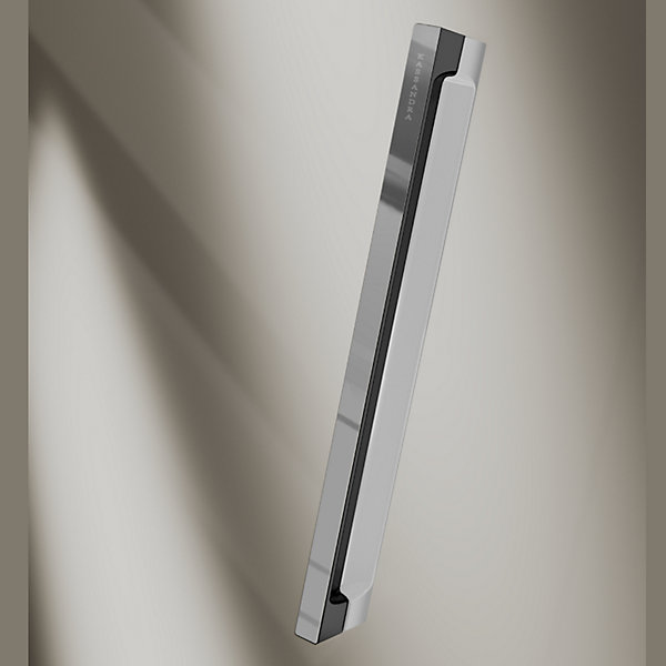Paroi de douche coulissante DELTA - Argent brillant - Sérigraphié - 130-132.6 cm - Fermeture amortie - Réversible - Anticalcaire