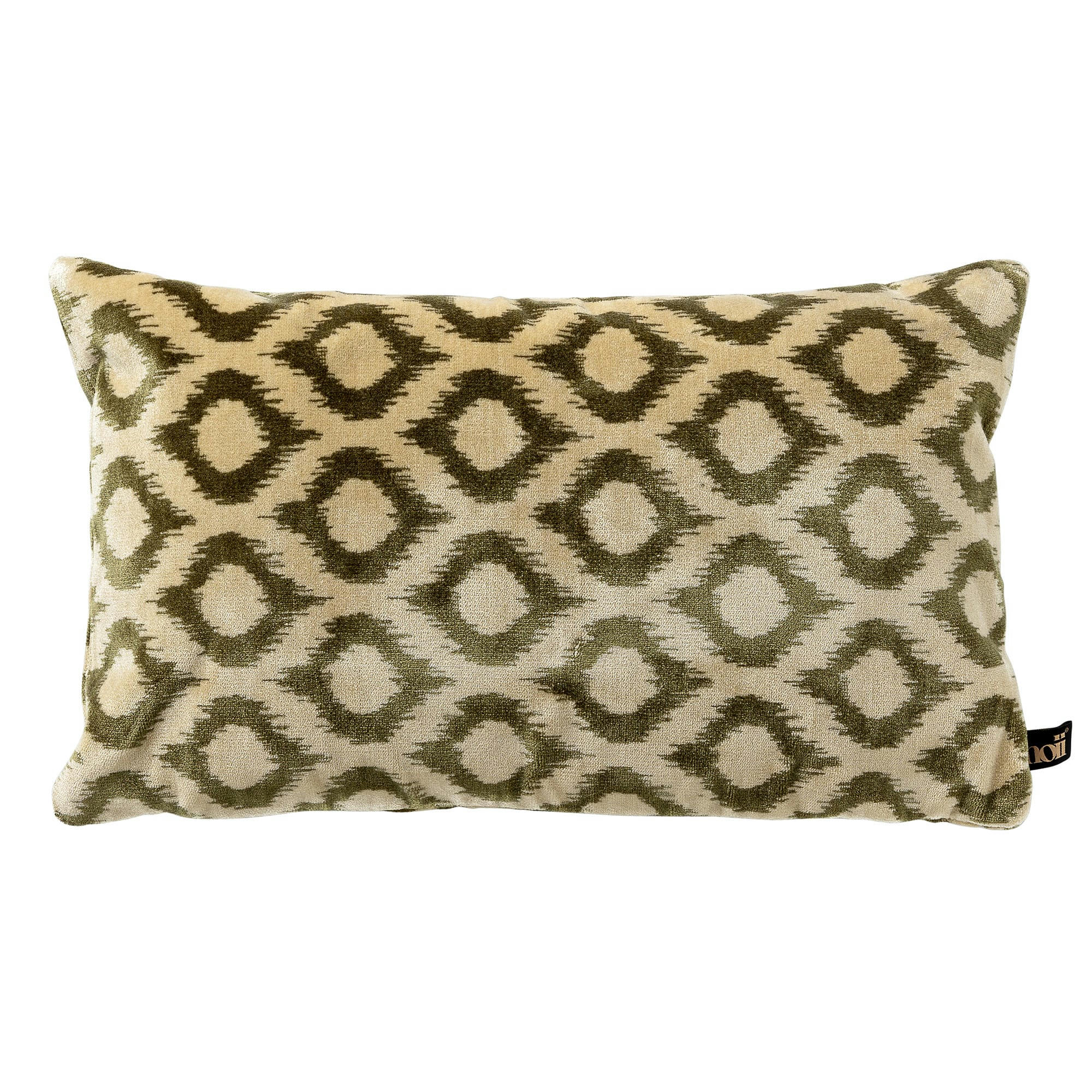 Leonardo - Coussin vert en velours 30x50 cm avec motif