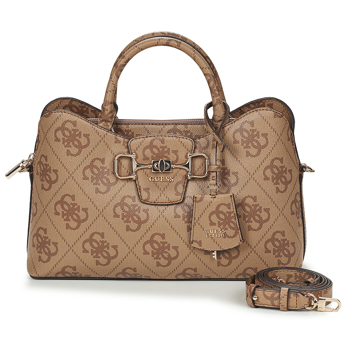 Guess - JANIE LOGO GIRLFRIEND SATCHEL - Brown