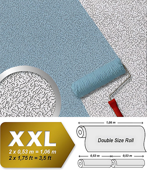 Papier peint non-tissé blanc à peindre EDEM 80307BR70 à relief de type Papier ingraine