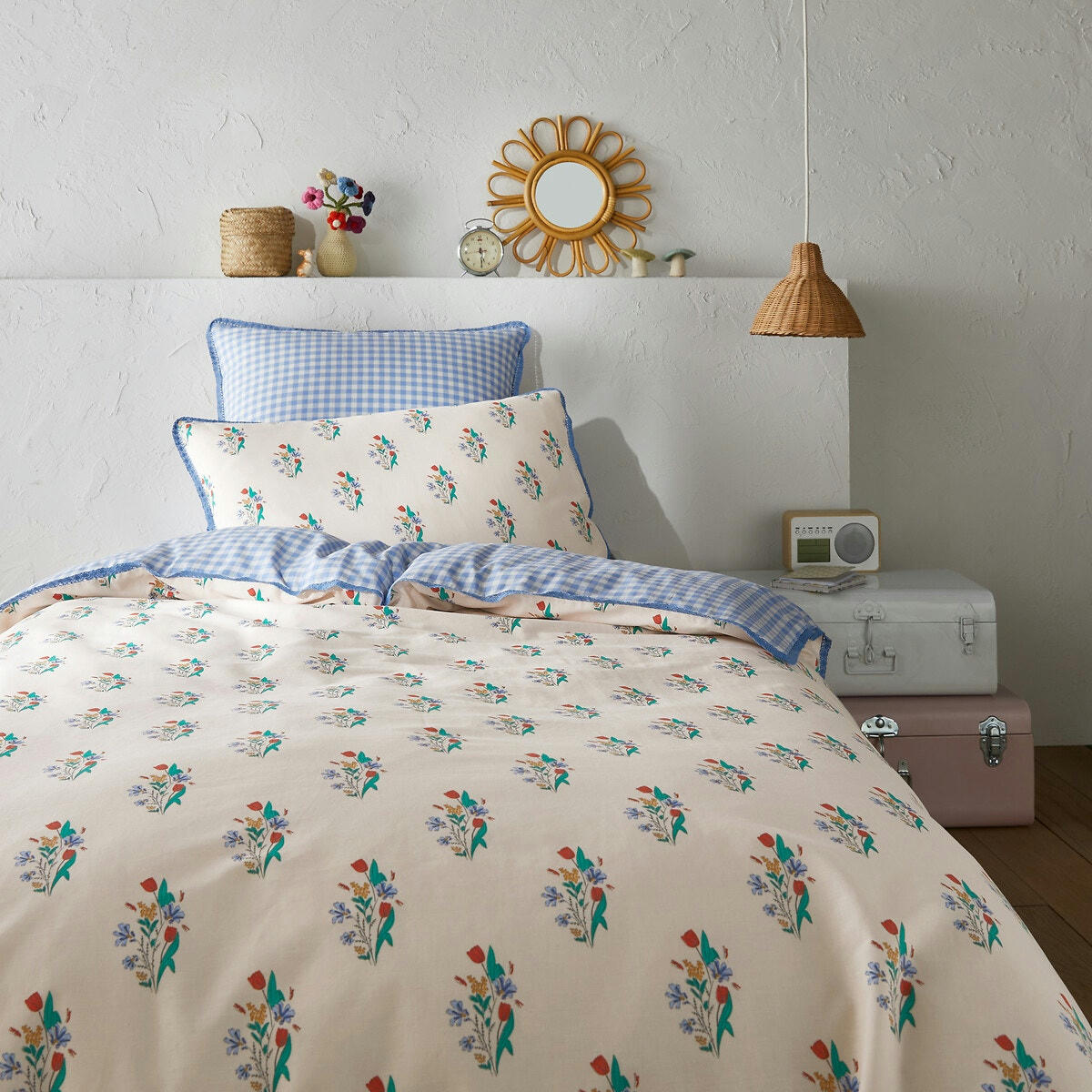 Housse de couette 20% coton recyclé, Floriane