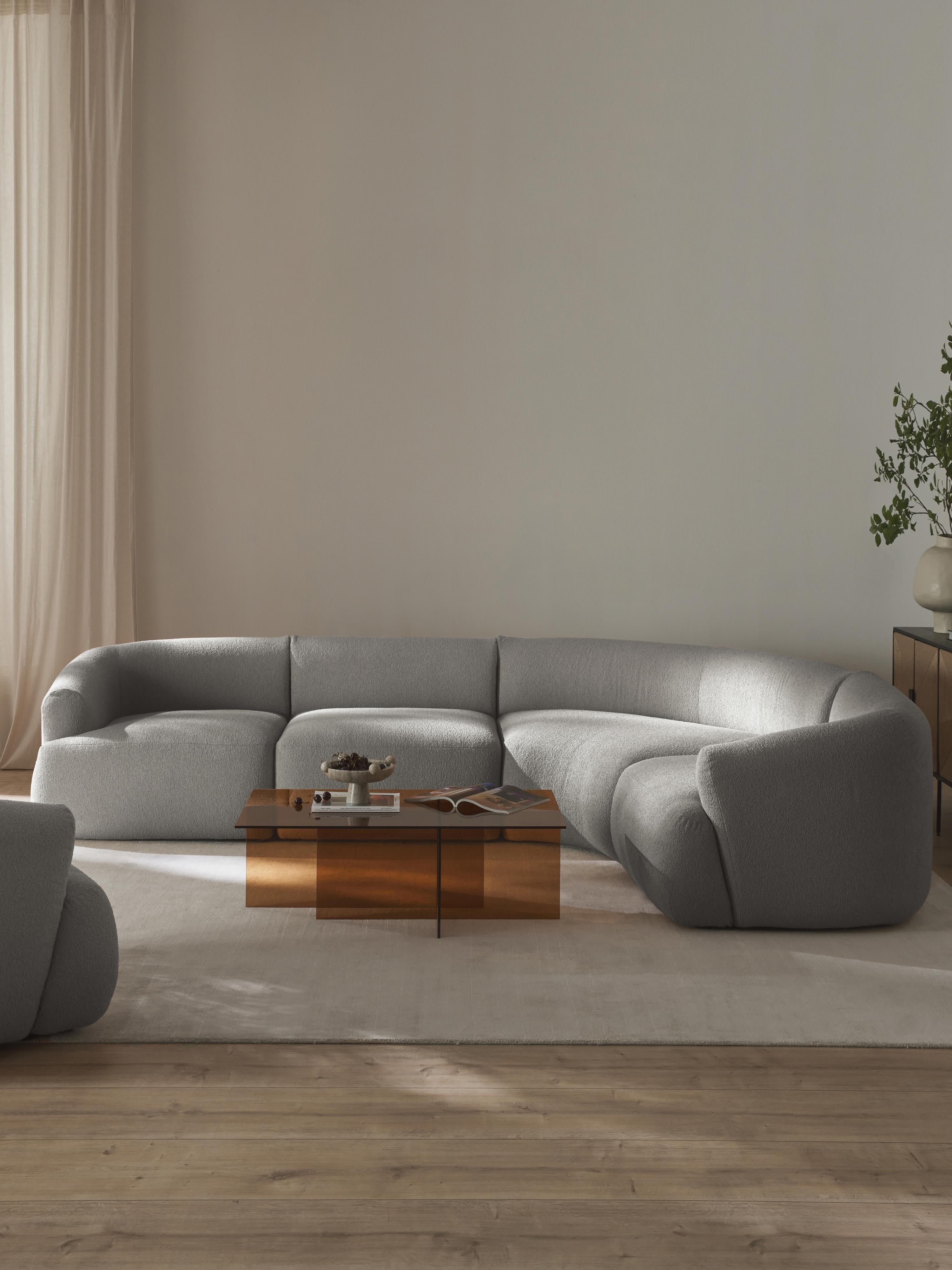 Modulares Bouclé-Ecksofa Sofia (4-Sitzer)