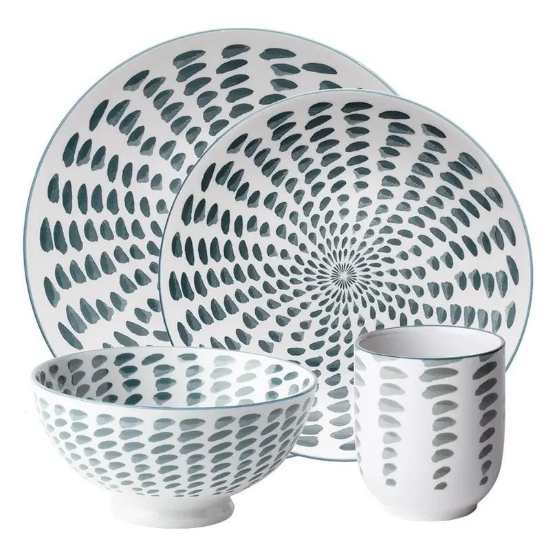 Geschirrset 24-teilig Elements Asia Water