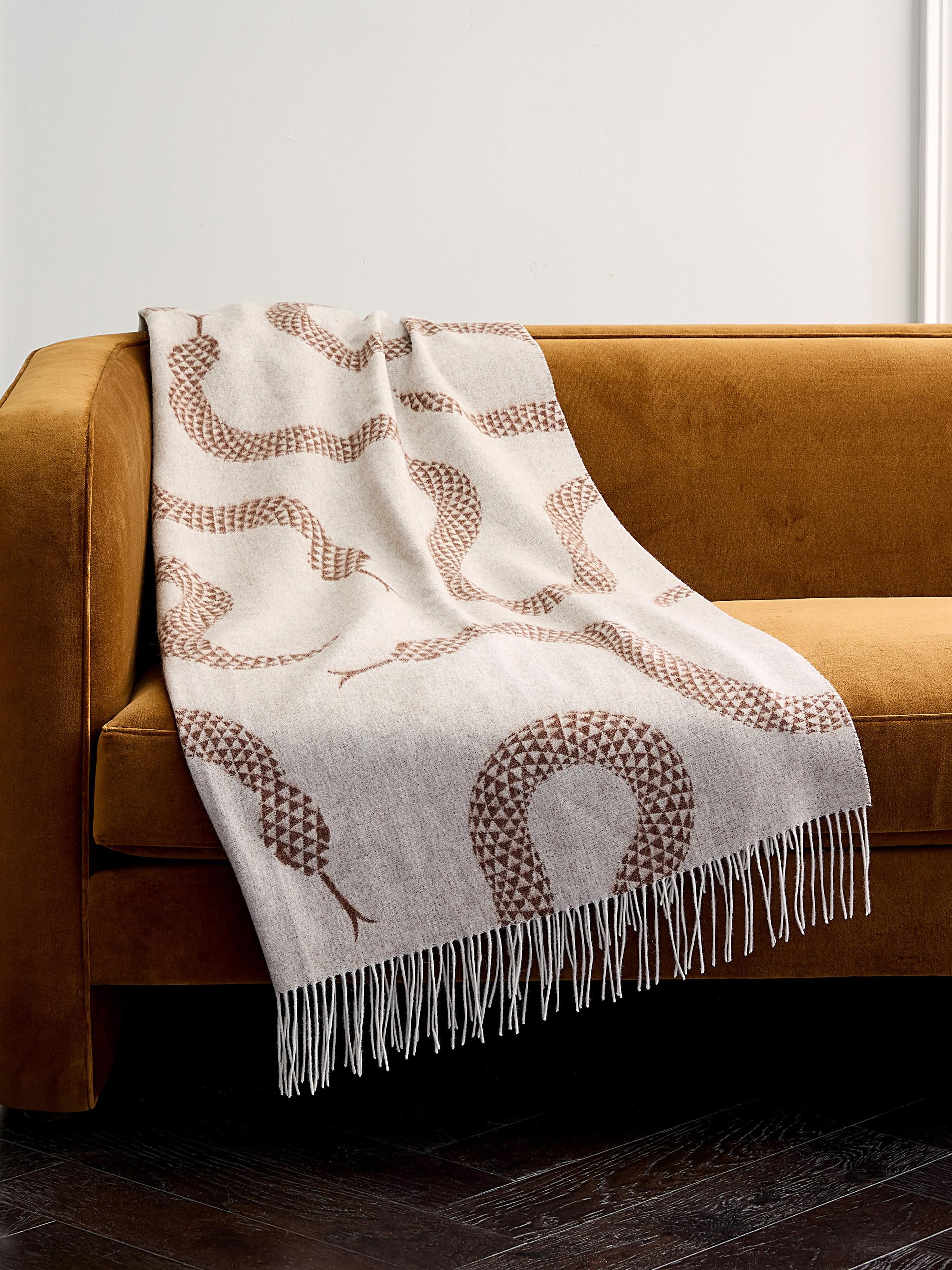 Handgefertigtes Plaid Eden aus Merino-Wolle