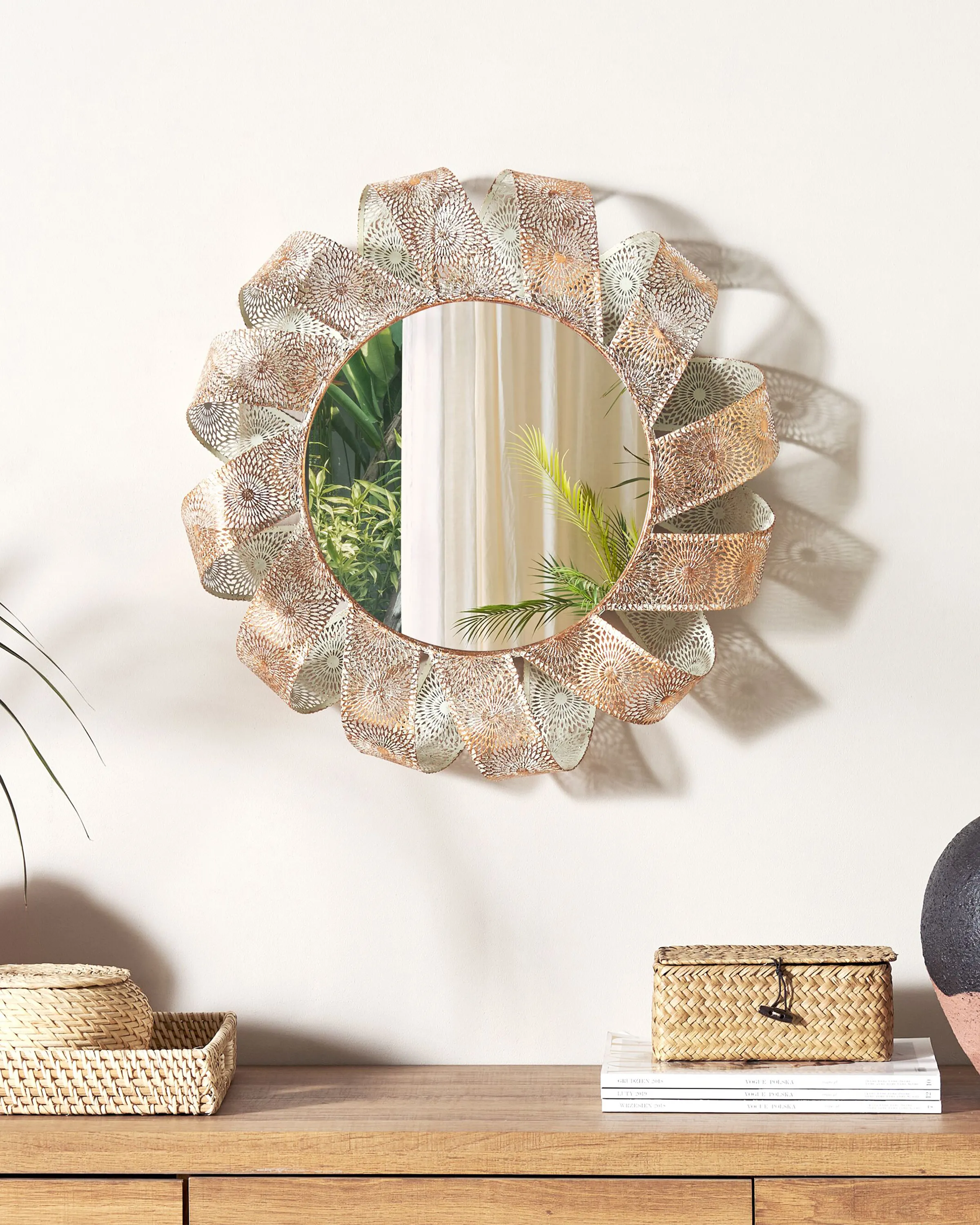 Wall Mirror MANGALORE 54 cm 54 cm Metal White