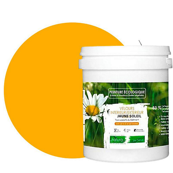 Jaune Soleil Peinture interieur exterieur aspect velours Natura - Jaune Soleil - 1L