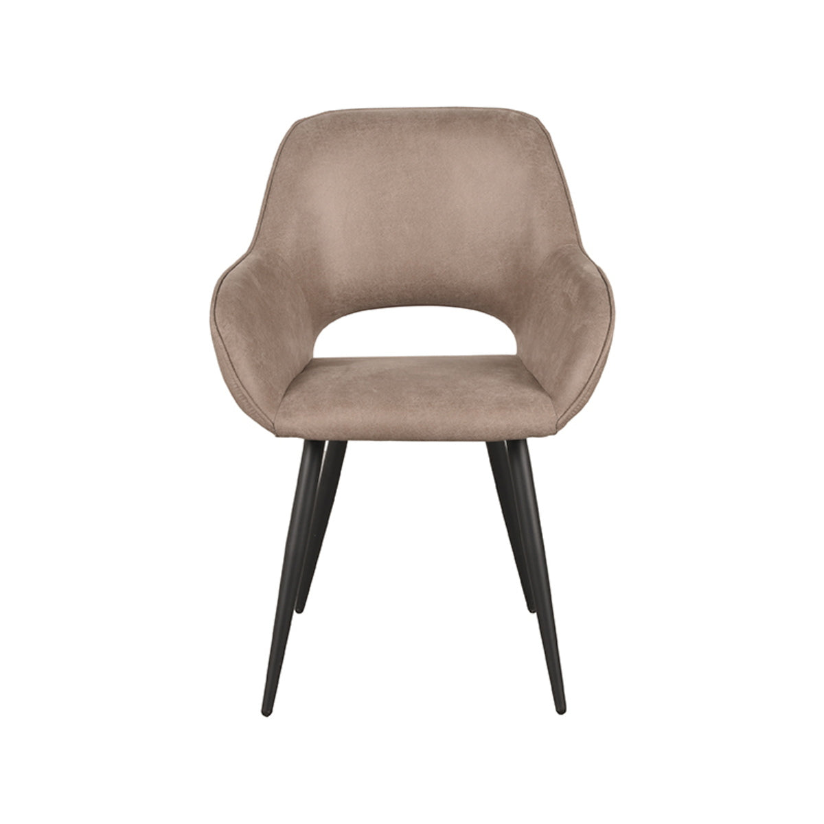 LABEL51 Eetkamerstoel Fer - Taupe - Zithoogte 48cm - Set van 2