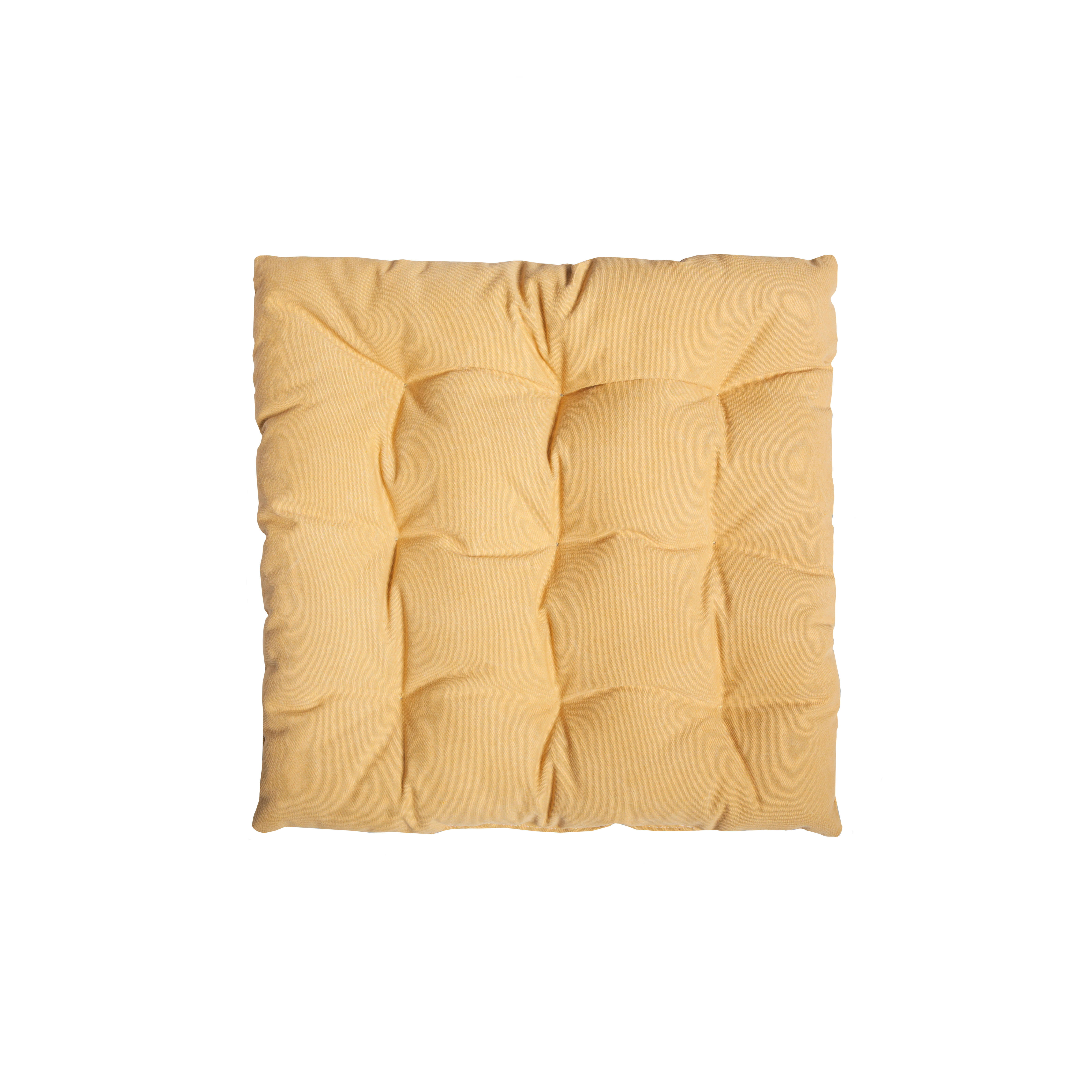 CALMA - Coussin de sol en coton jaune 60x60