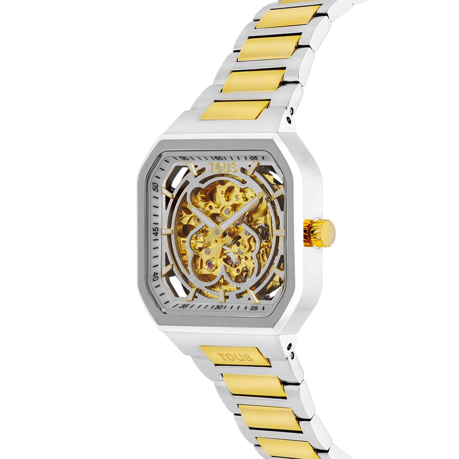 Reloj analógico automático con brazalete de acero IPG dorado y acero D-Bear Now